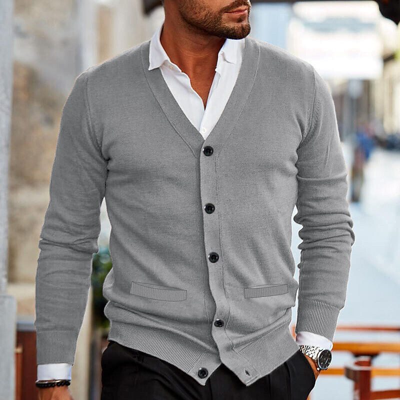 Men's Button Cardigan V-Neck Casual