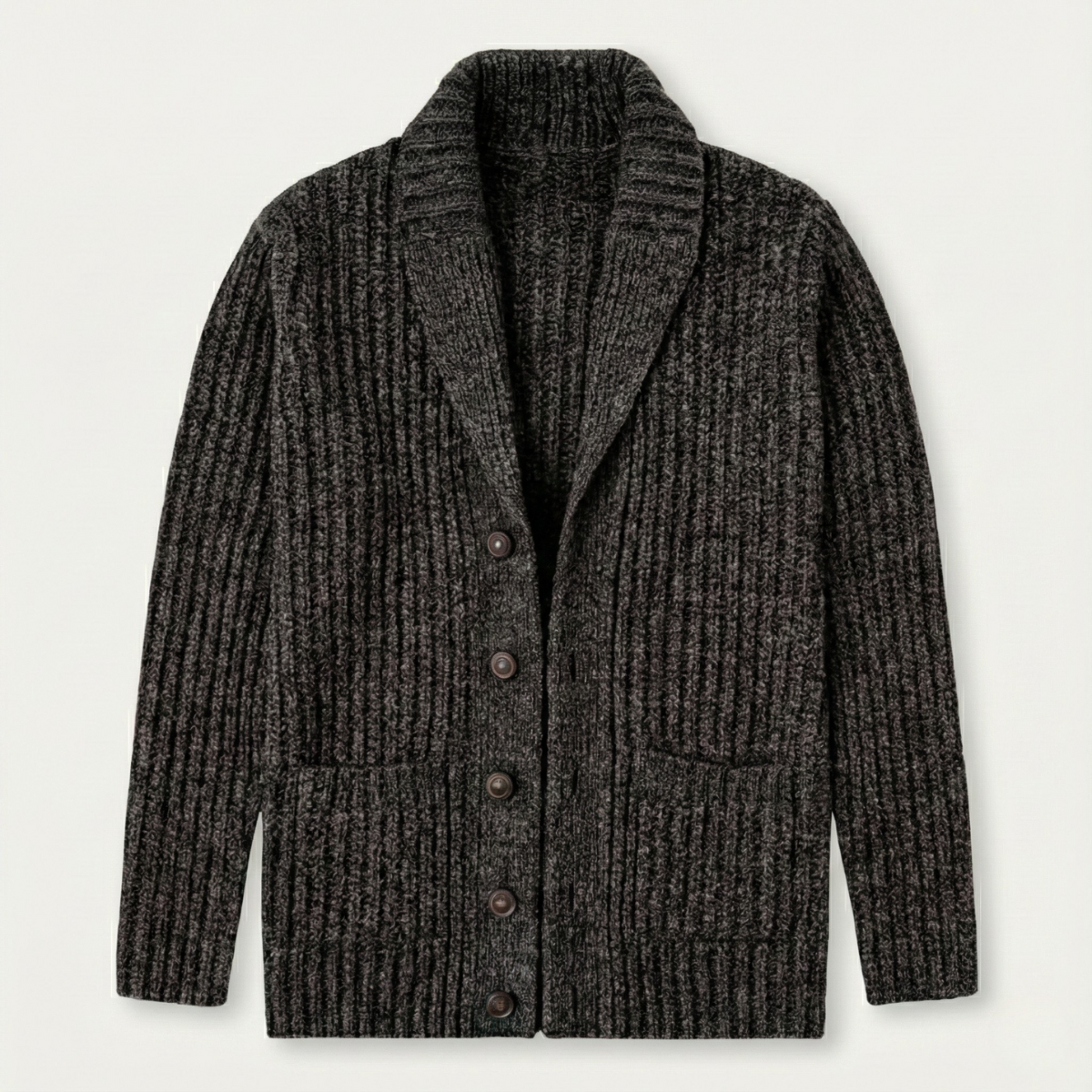 Shawl Collar Button-Up Cardigan for Men