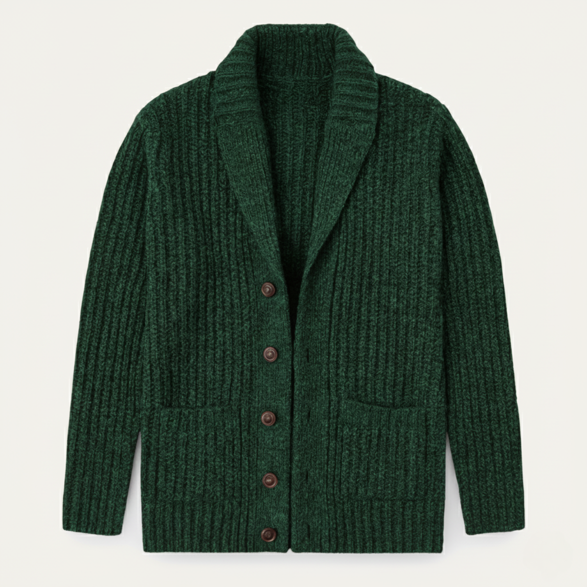 Shawl Collar Button-Up Cardigan for Men