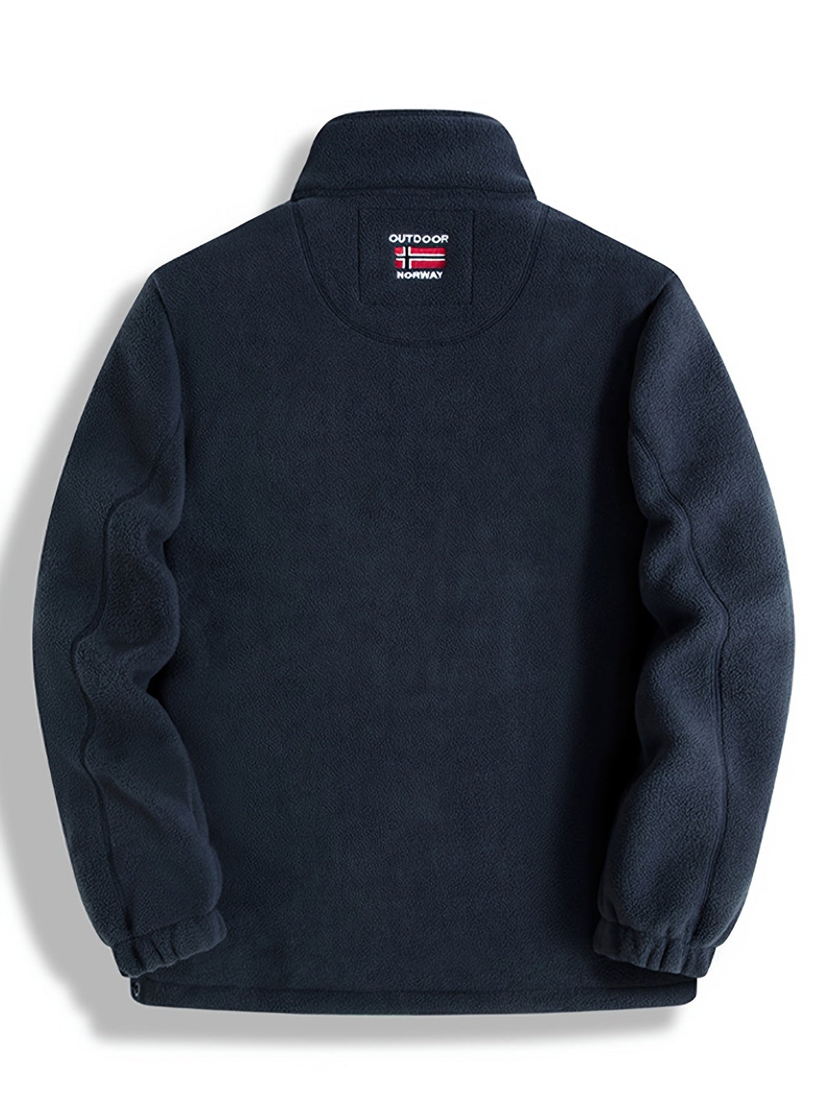 Men's Zip-Up Fleece Jacket with Stand Collar