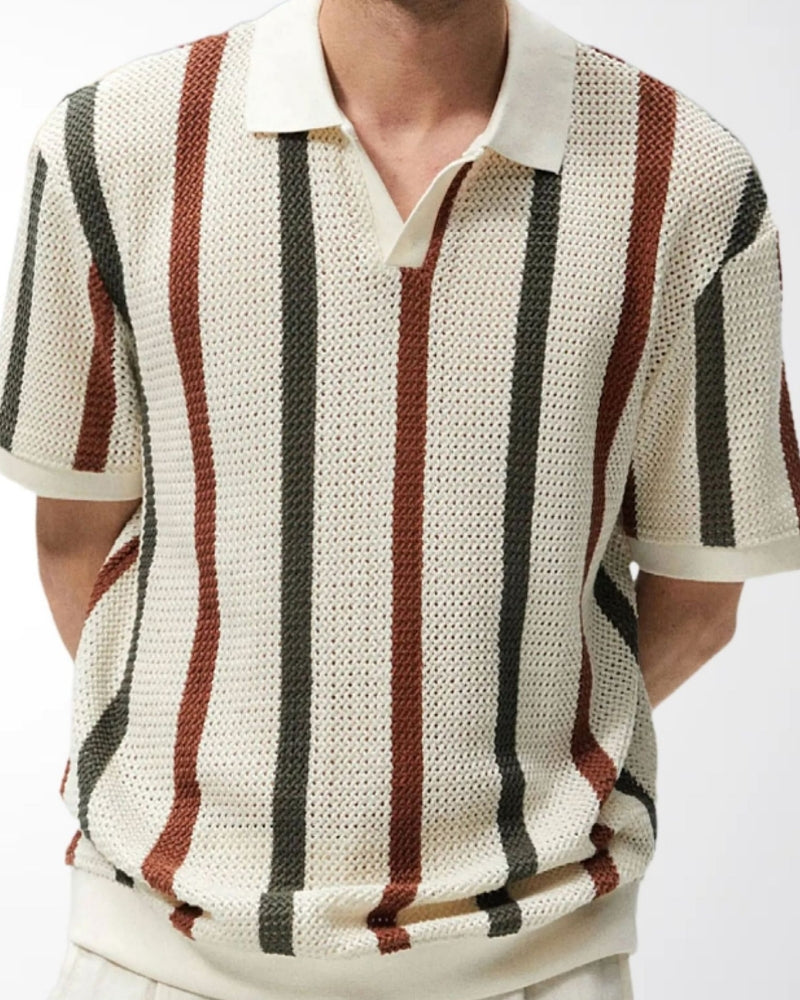 Heren Gestreepte Knit Polo
