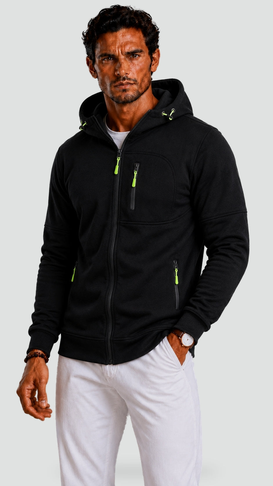 Men's Hoodie with Full Zip and Pockets