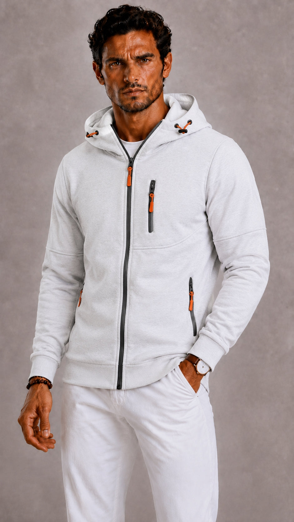 Men's Hoodie with Full Zip and Pockets