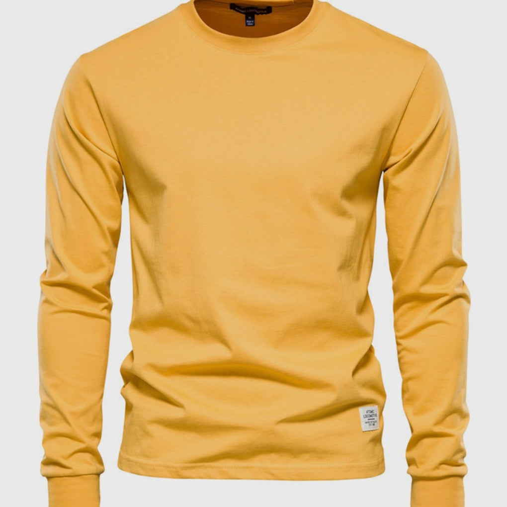Men's cotton long-sleeve shirt with a comfortable fit