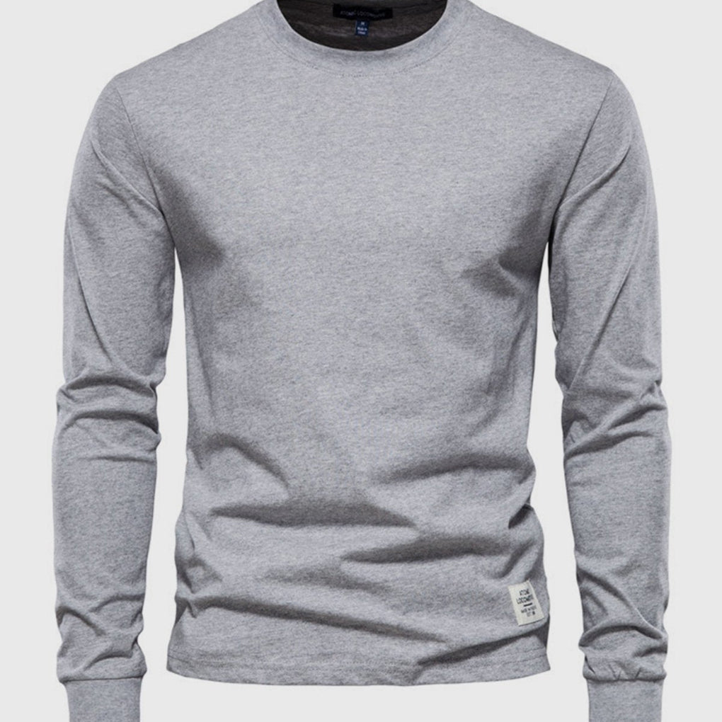 Men's cotton long-sleeve shirt with a comfortable fit