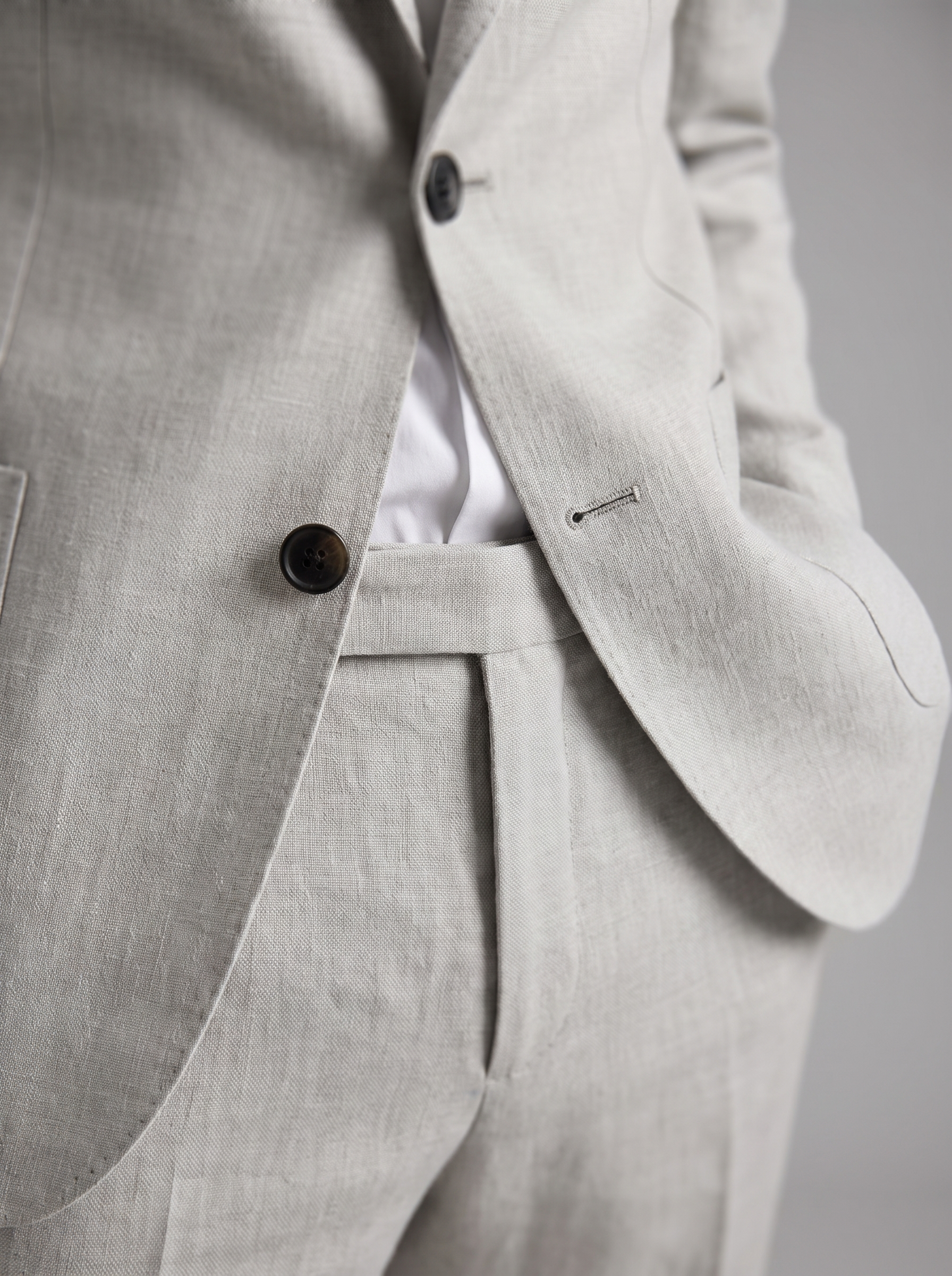 Men's Linen Suit Slim-Fit Wedding