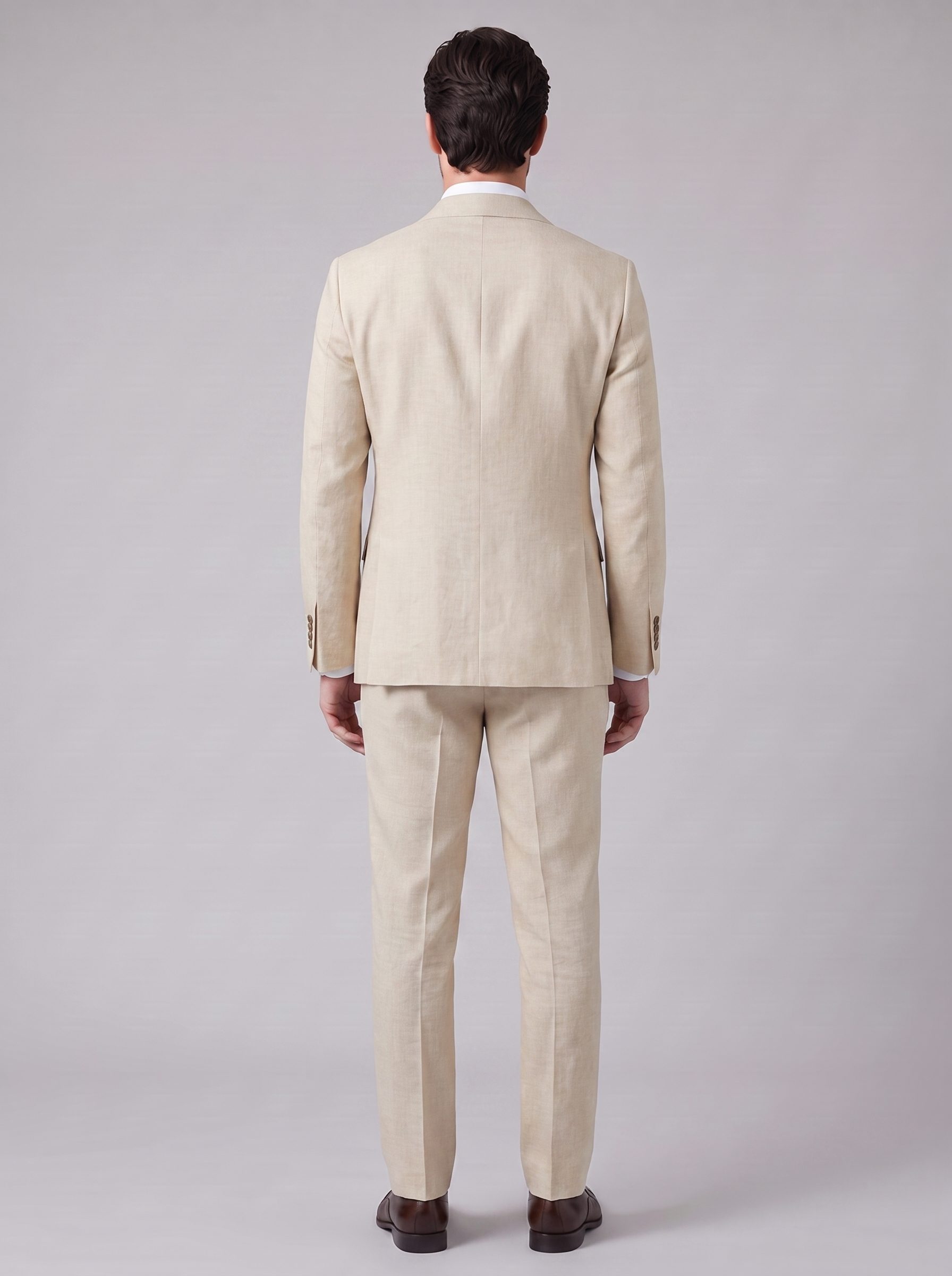 Men's Linen Suit Slim-Fit Wedding