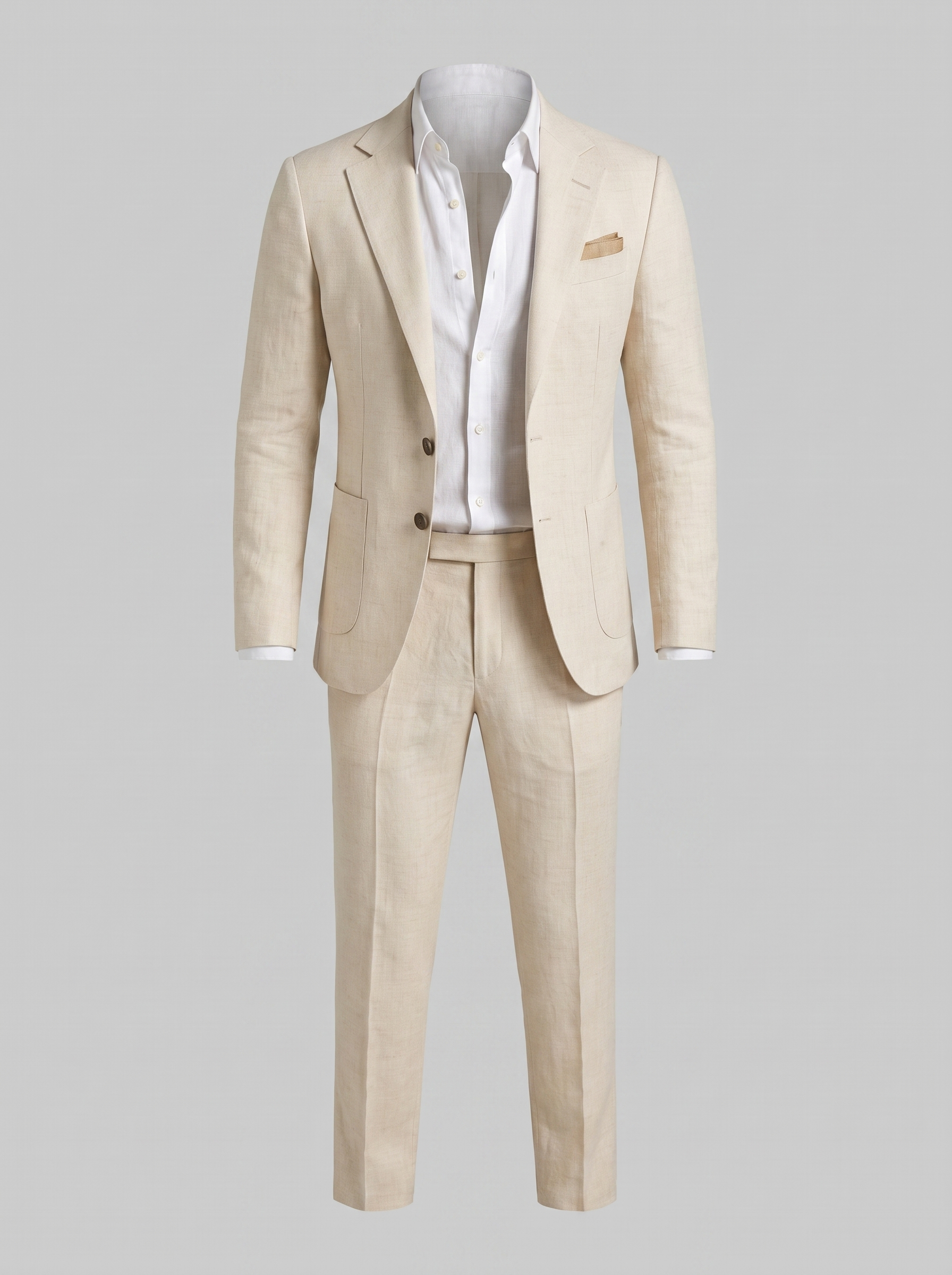 Men's Linen Suit Slim-Fit Wedding