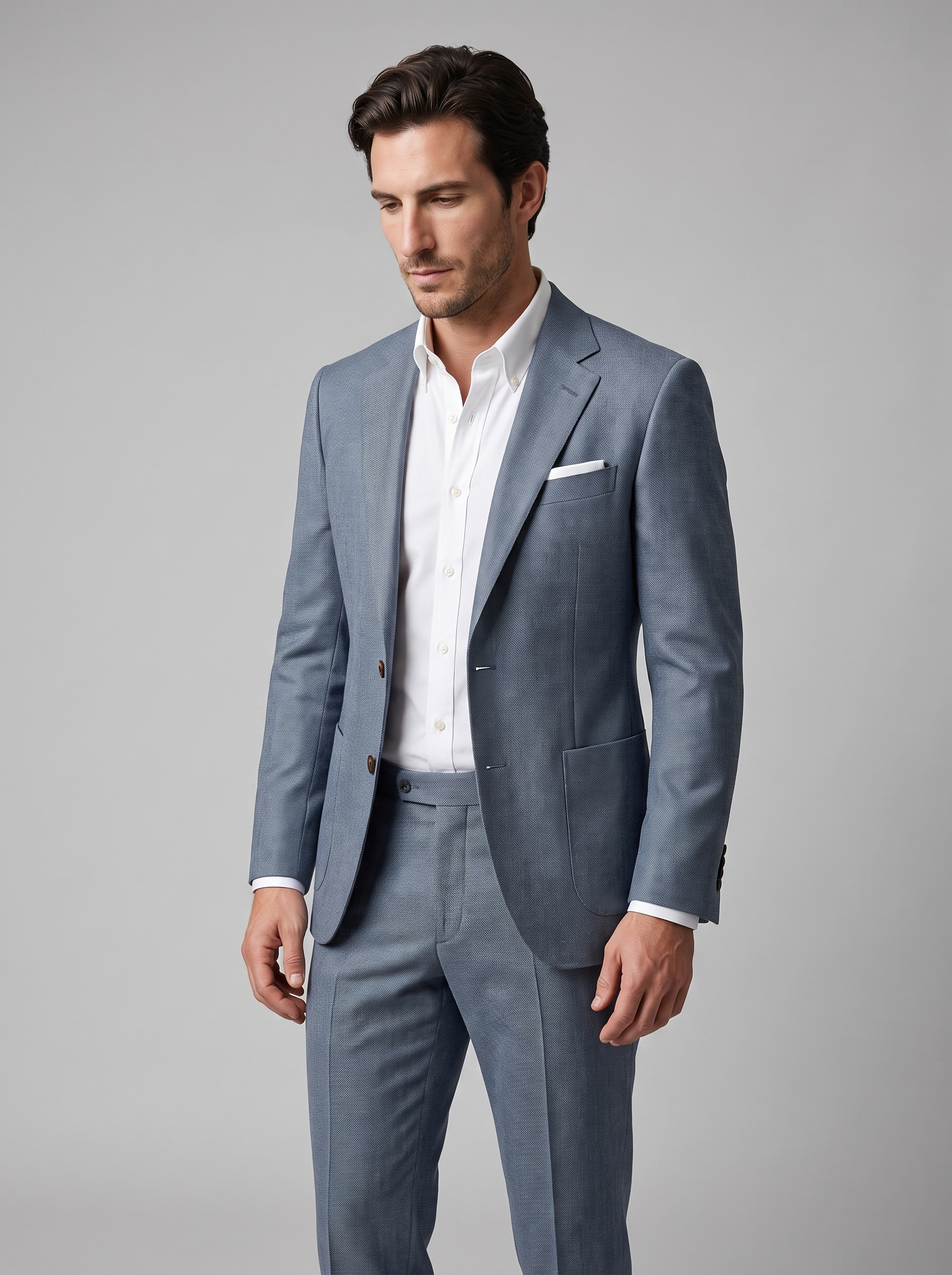 Men's Linen Suit Slim-Fit Wedding