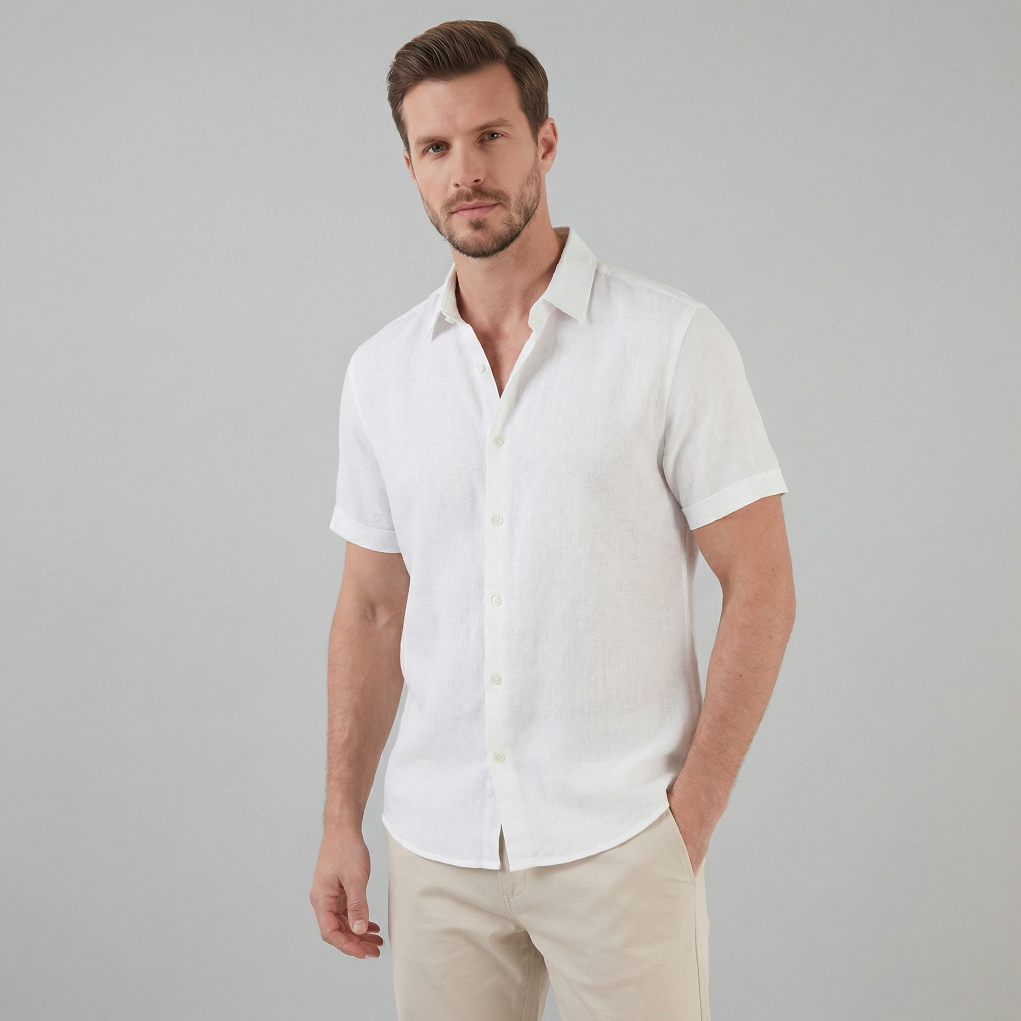 Men's Linen Short Sleeve Shirt