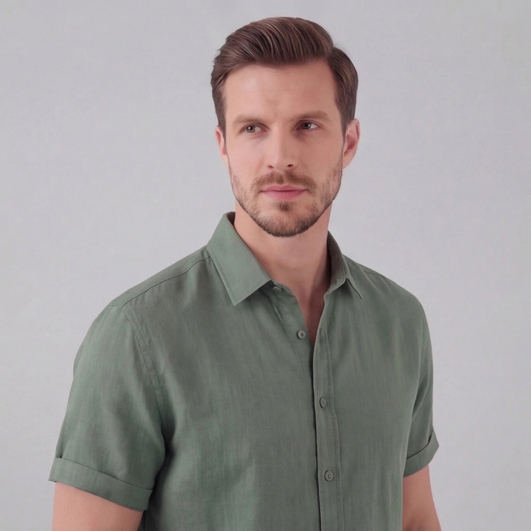 Men's Linen Short Sleeve Shirt