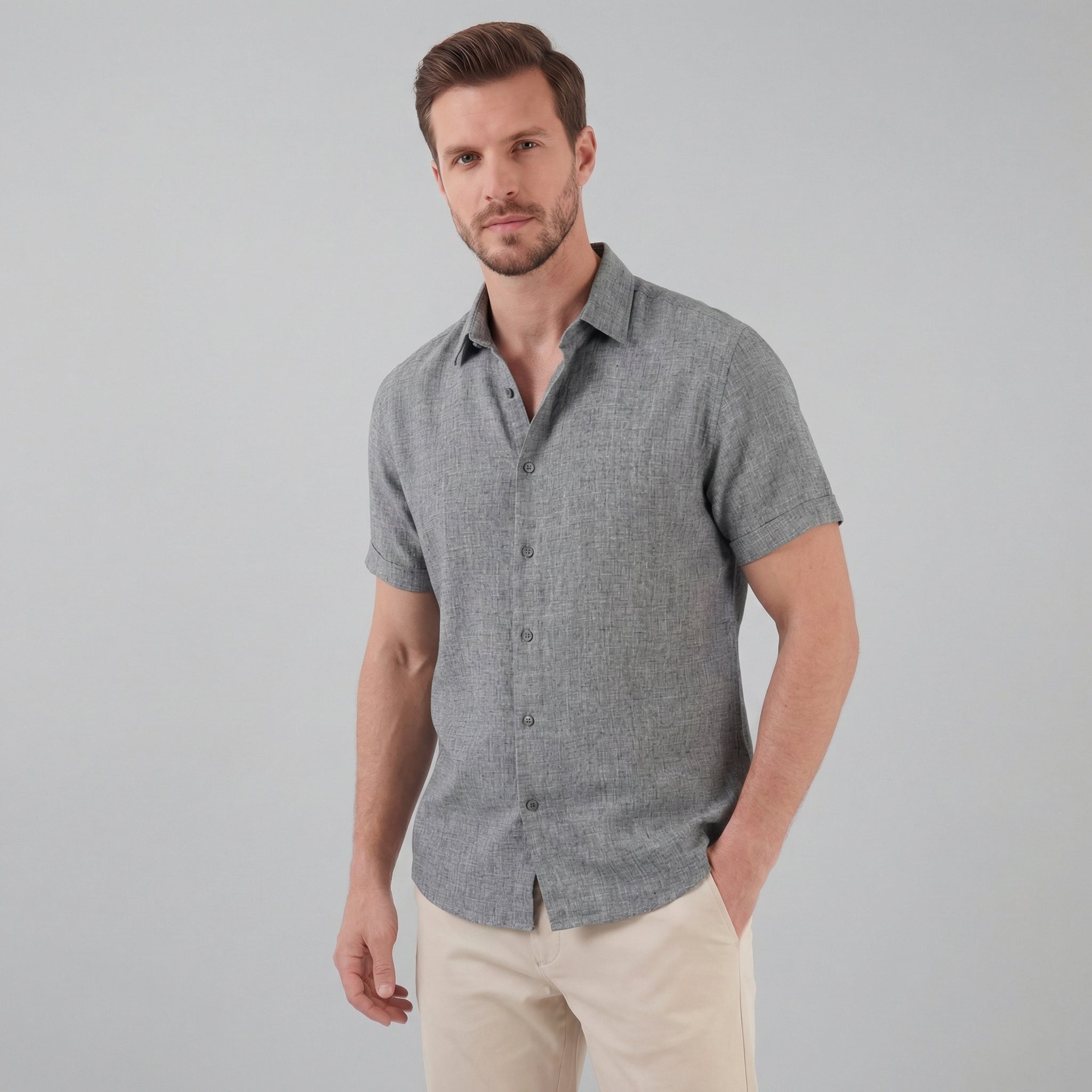 Men's Linen Short Sleeve Shirt