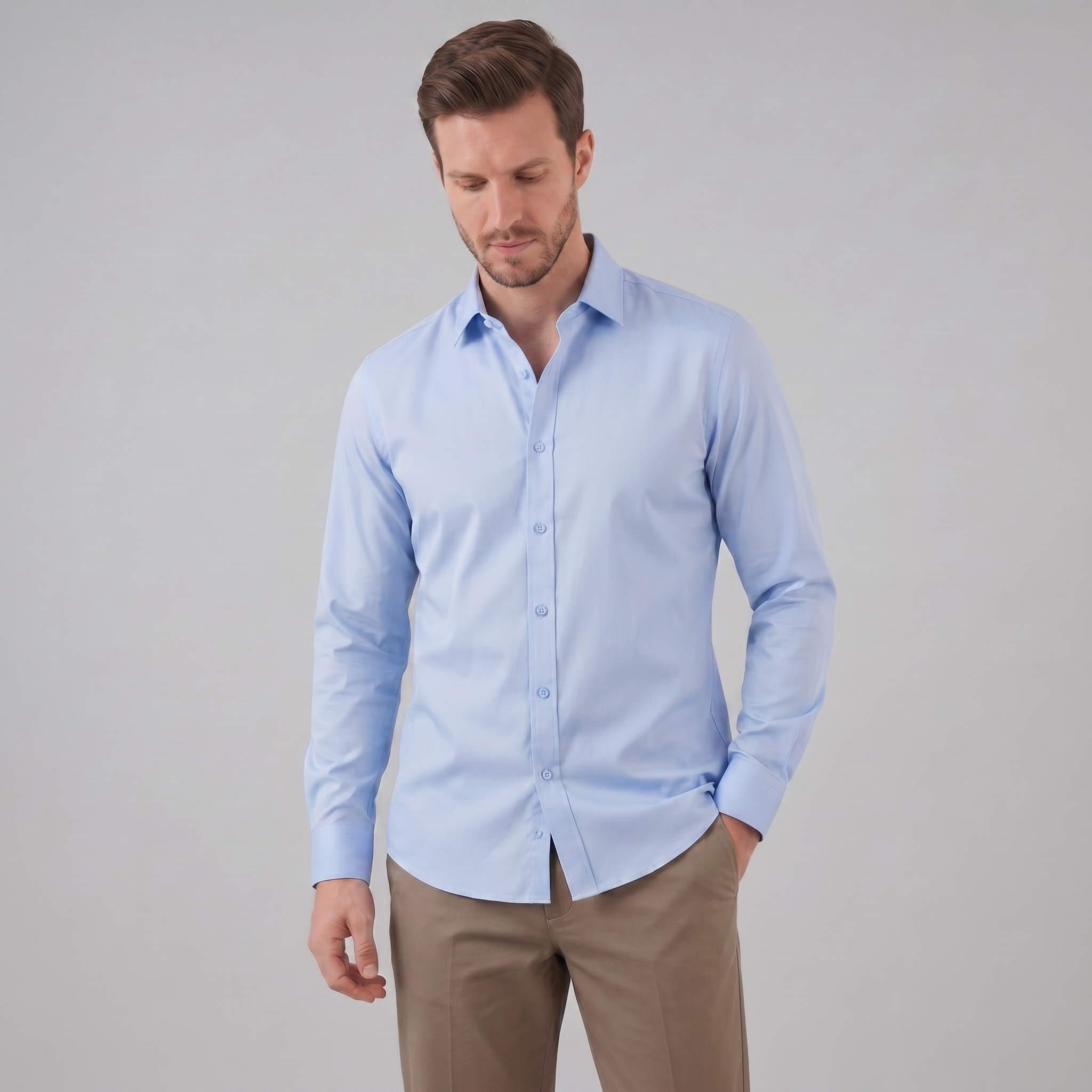 Heren Overhemd Slim Fit Lange Mouwen