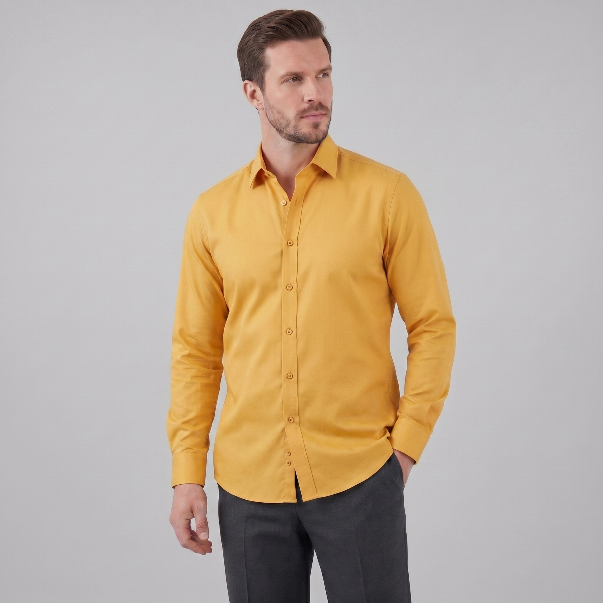 Heren Overhemd Slim Fit Lange Mouwen