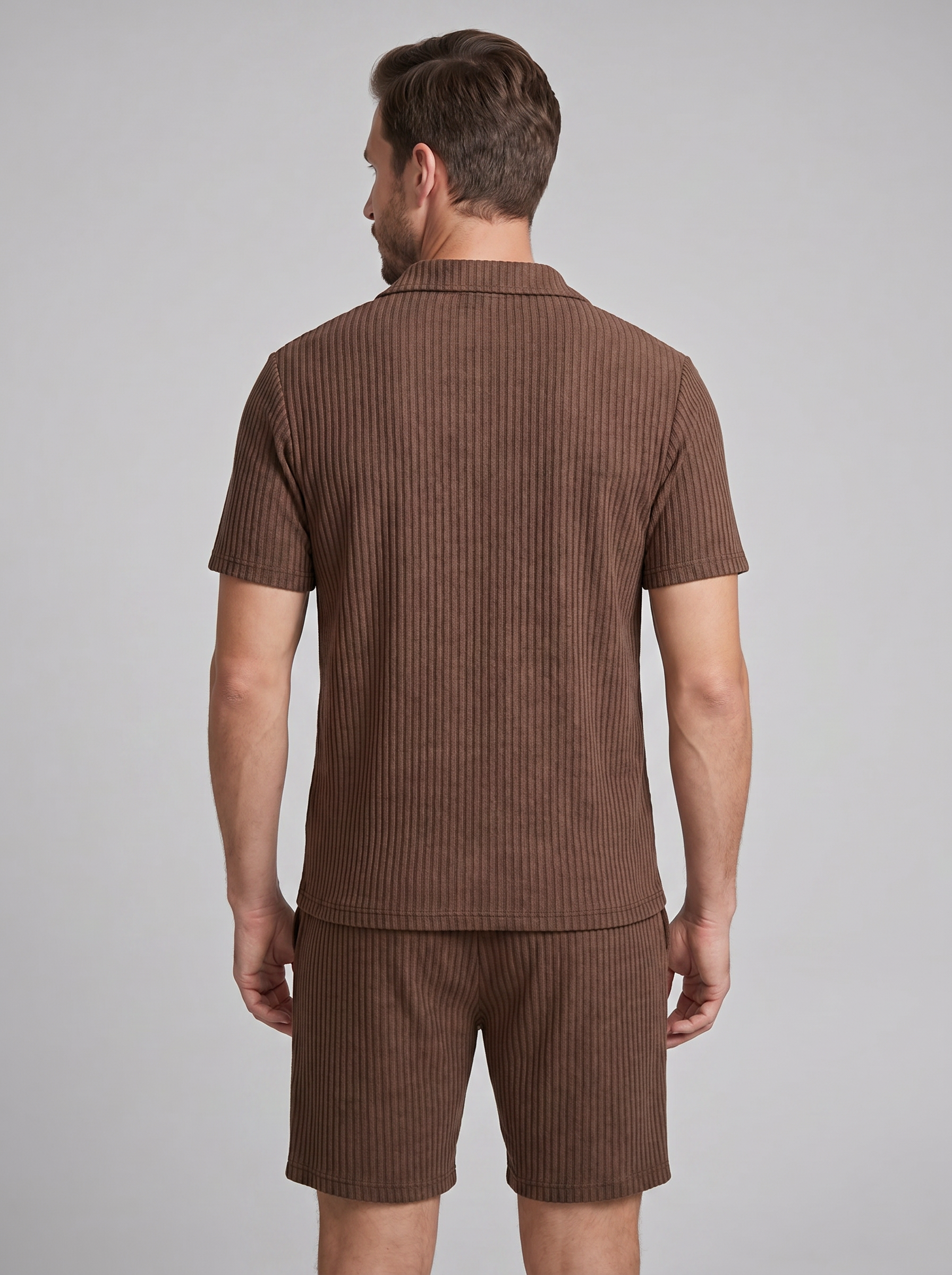 Heren Ribgebreide Polo Set