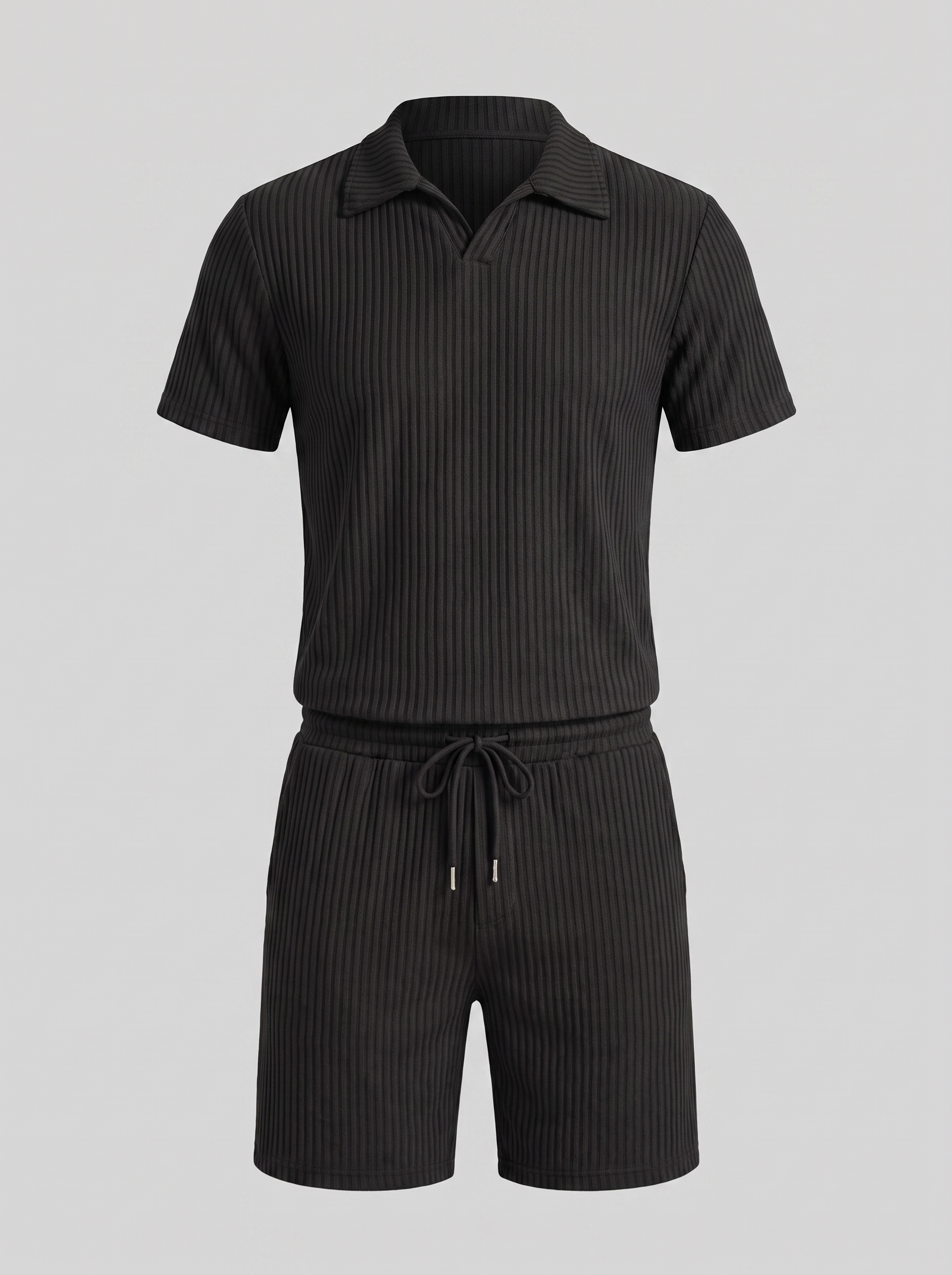 Heren Ribgebreide Polo Set