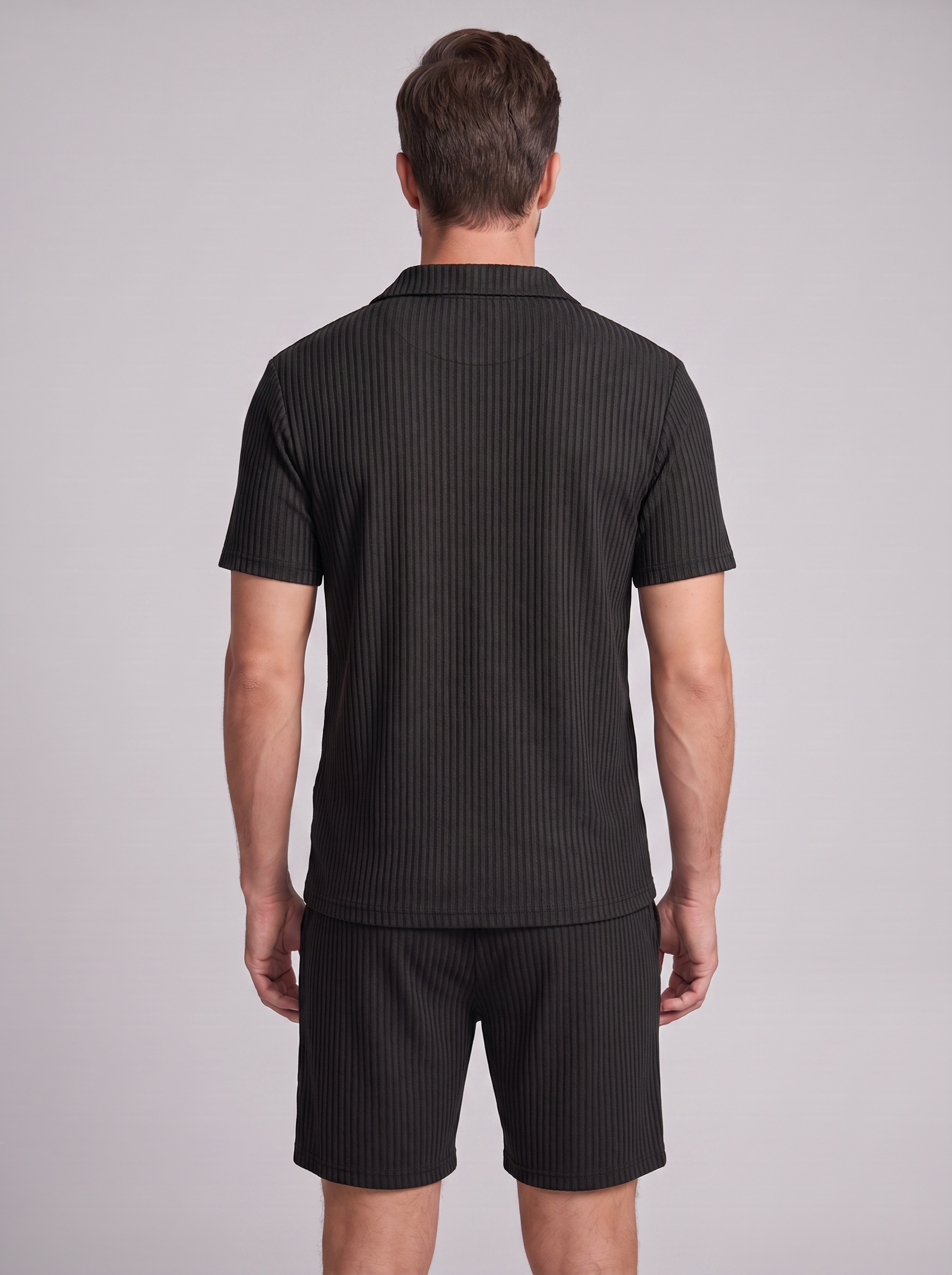 Heren Ribgebreide Polo Set