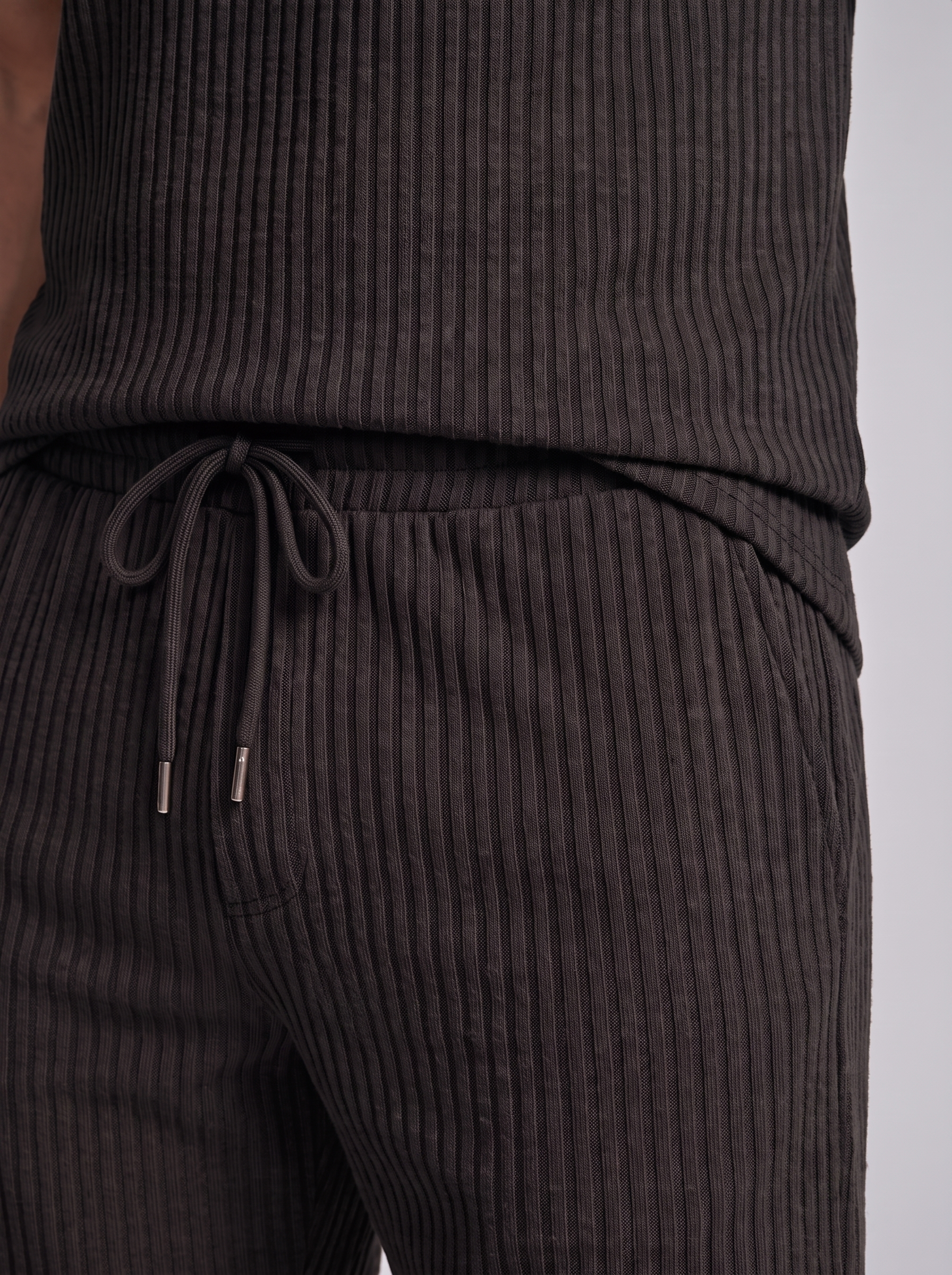 Heren Ribgebreide Polo Set