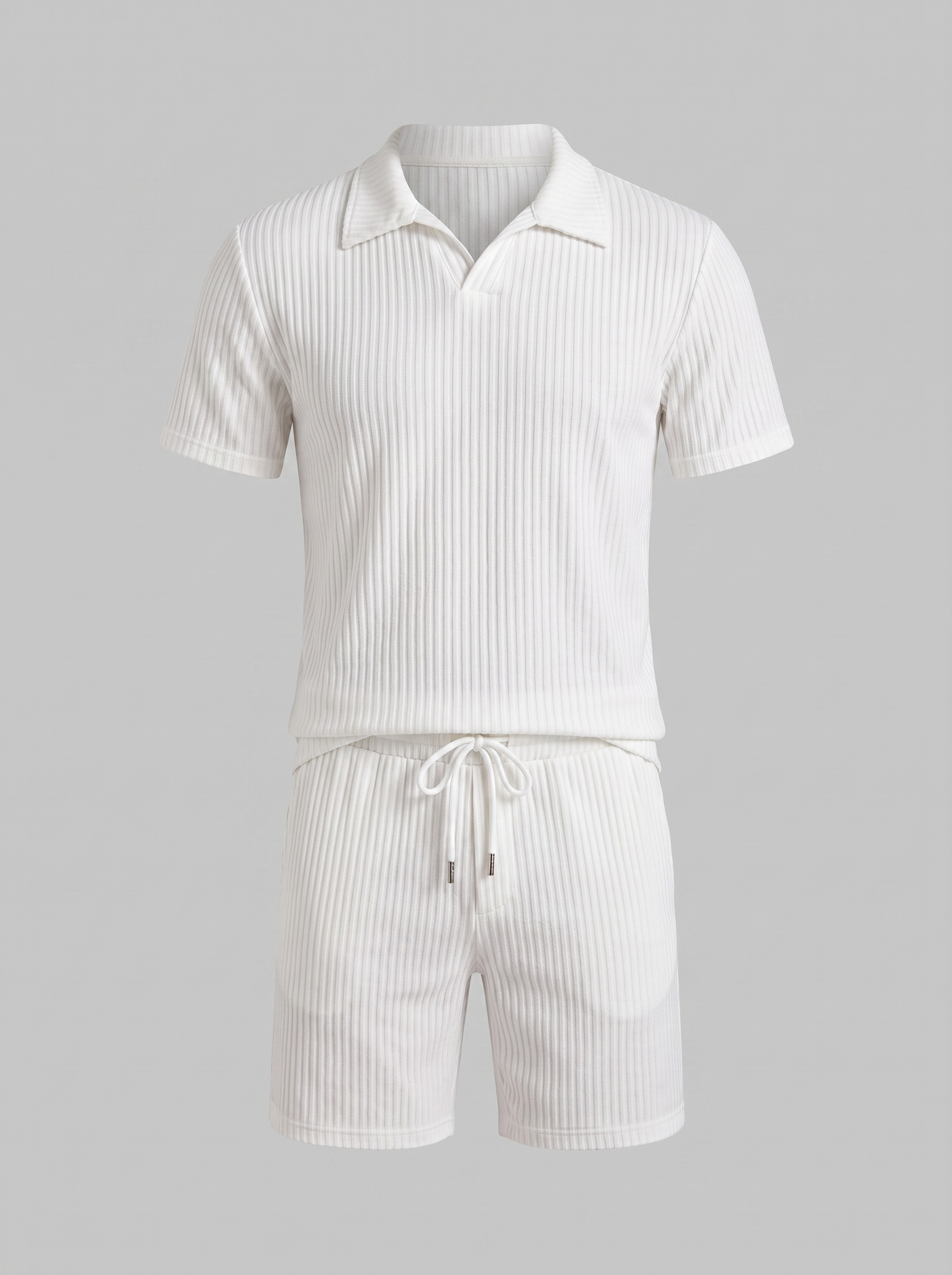 Heren Ribgebreide Polo Set