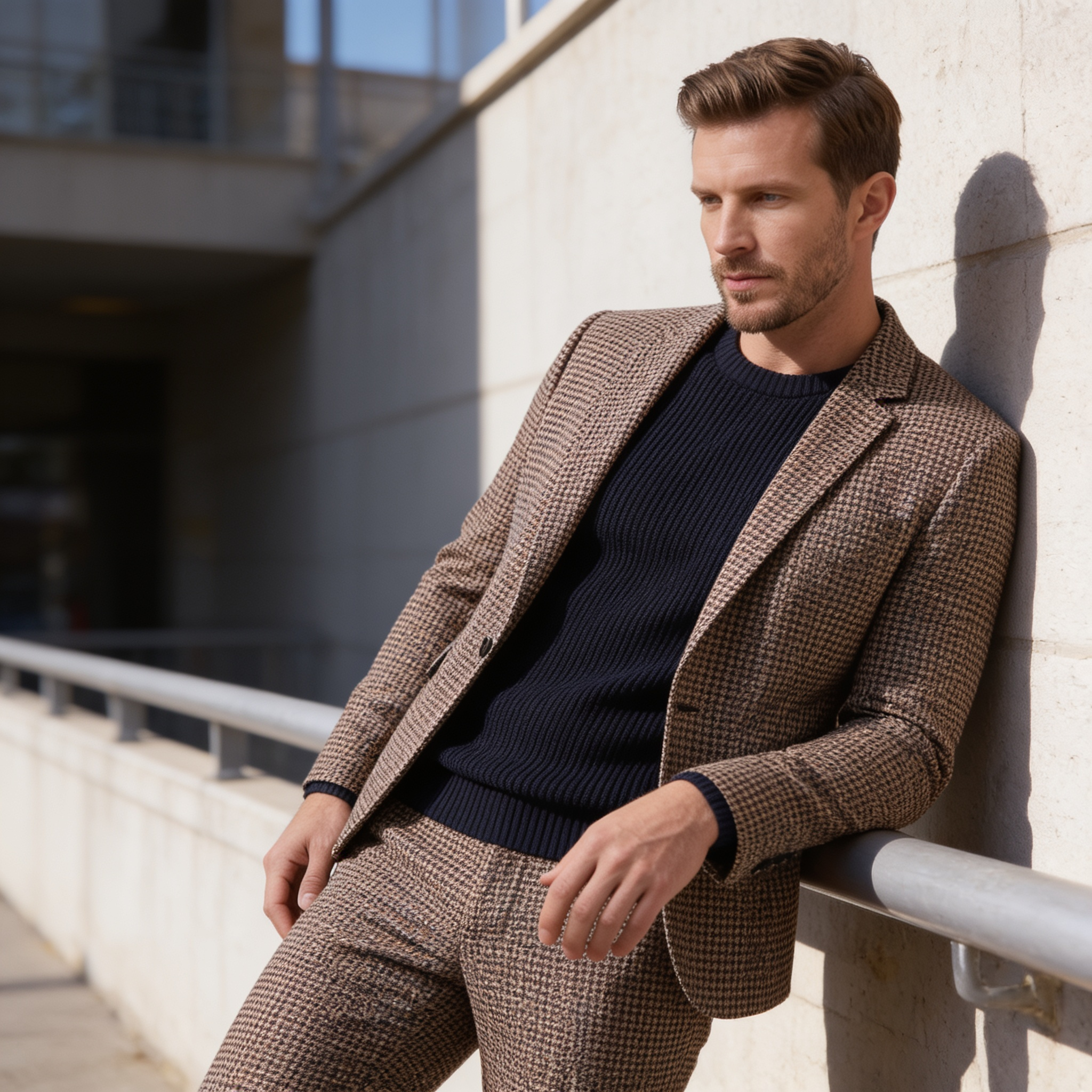 Heren Ruitpatroon Tailored Pak