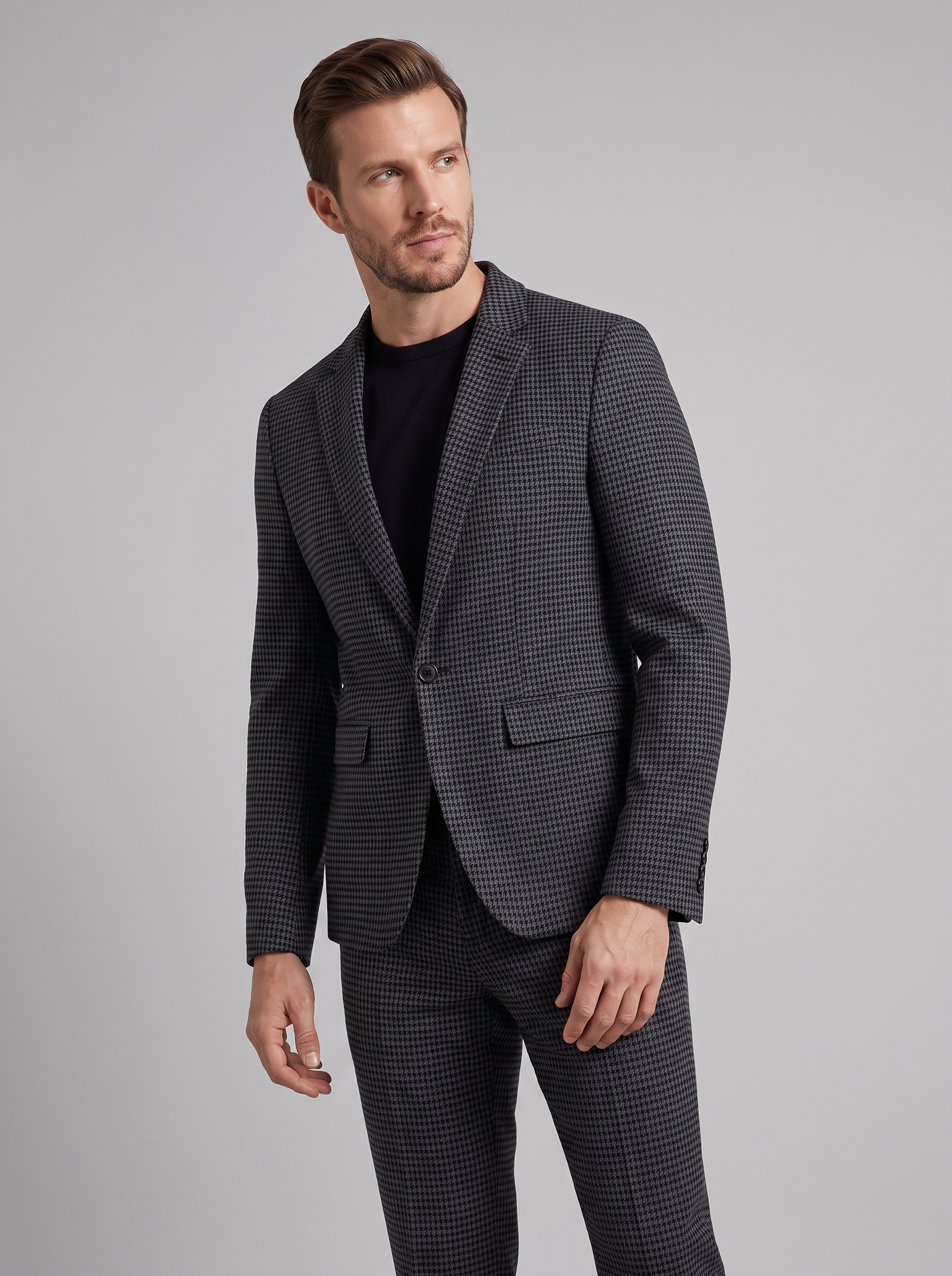 Heren Ruitpatroon Tailored Pak