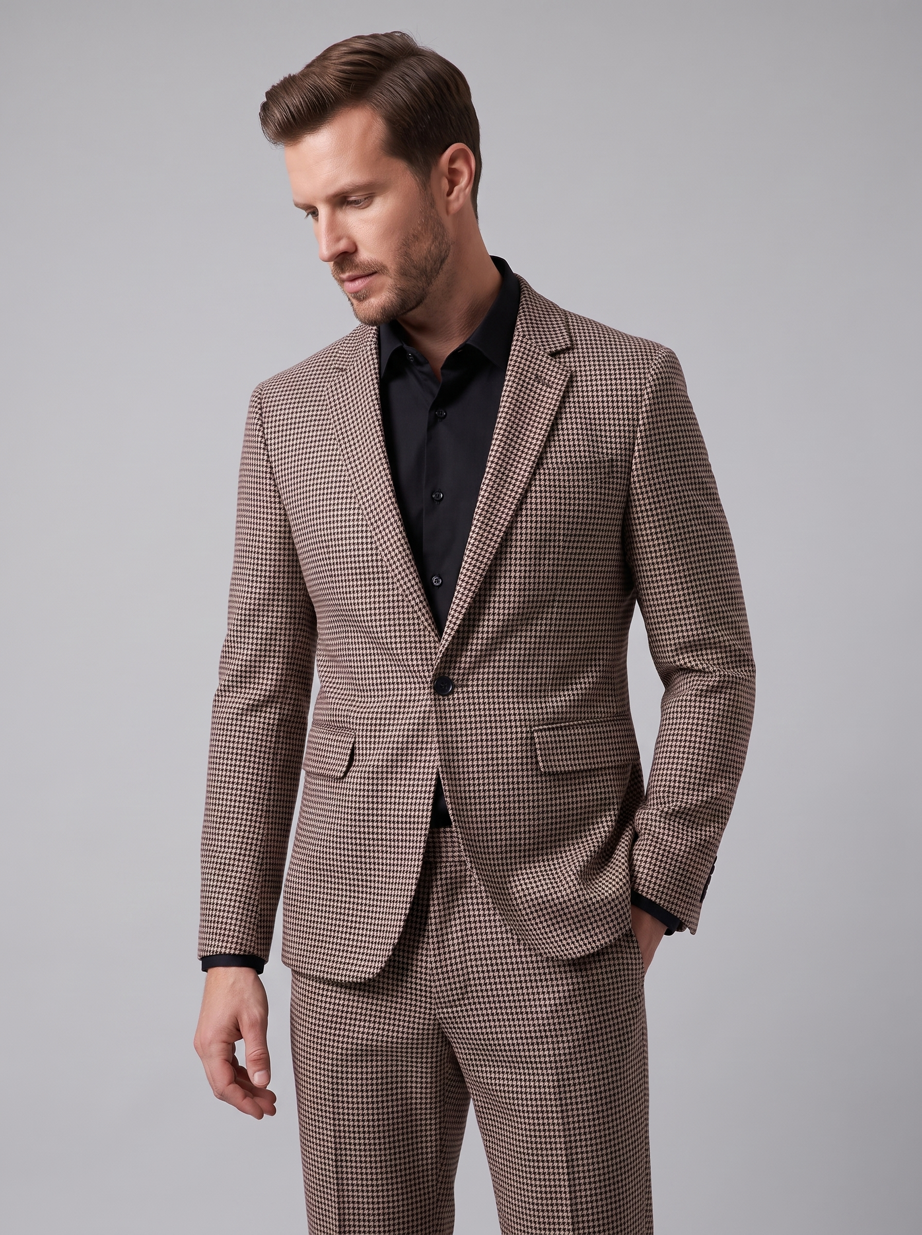 Heren Ruitpatroon Tailored Pak