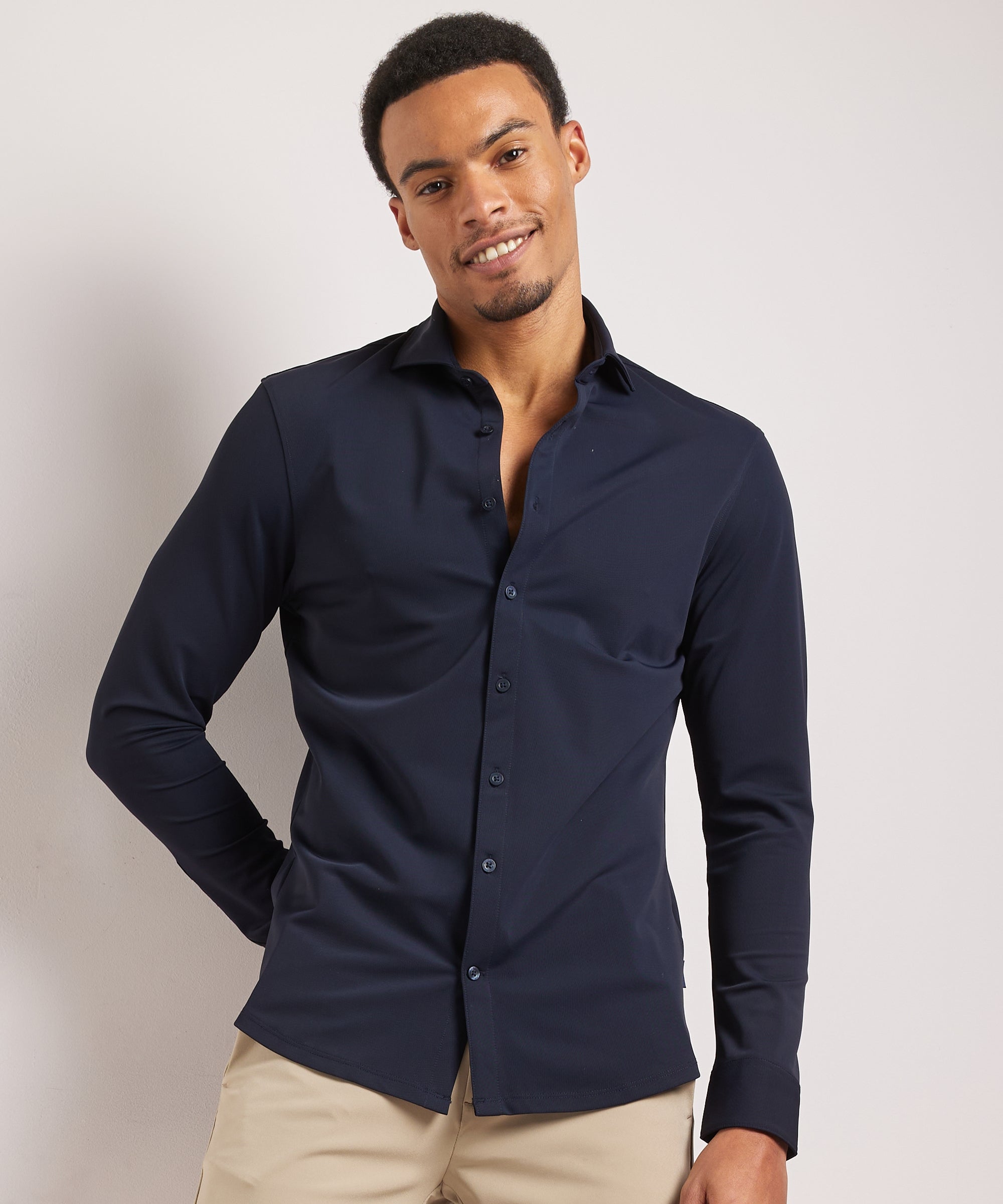 Heren Smart Casual Stretch Overhemd