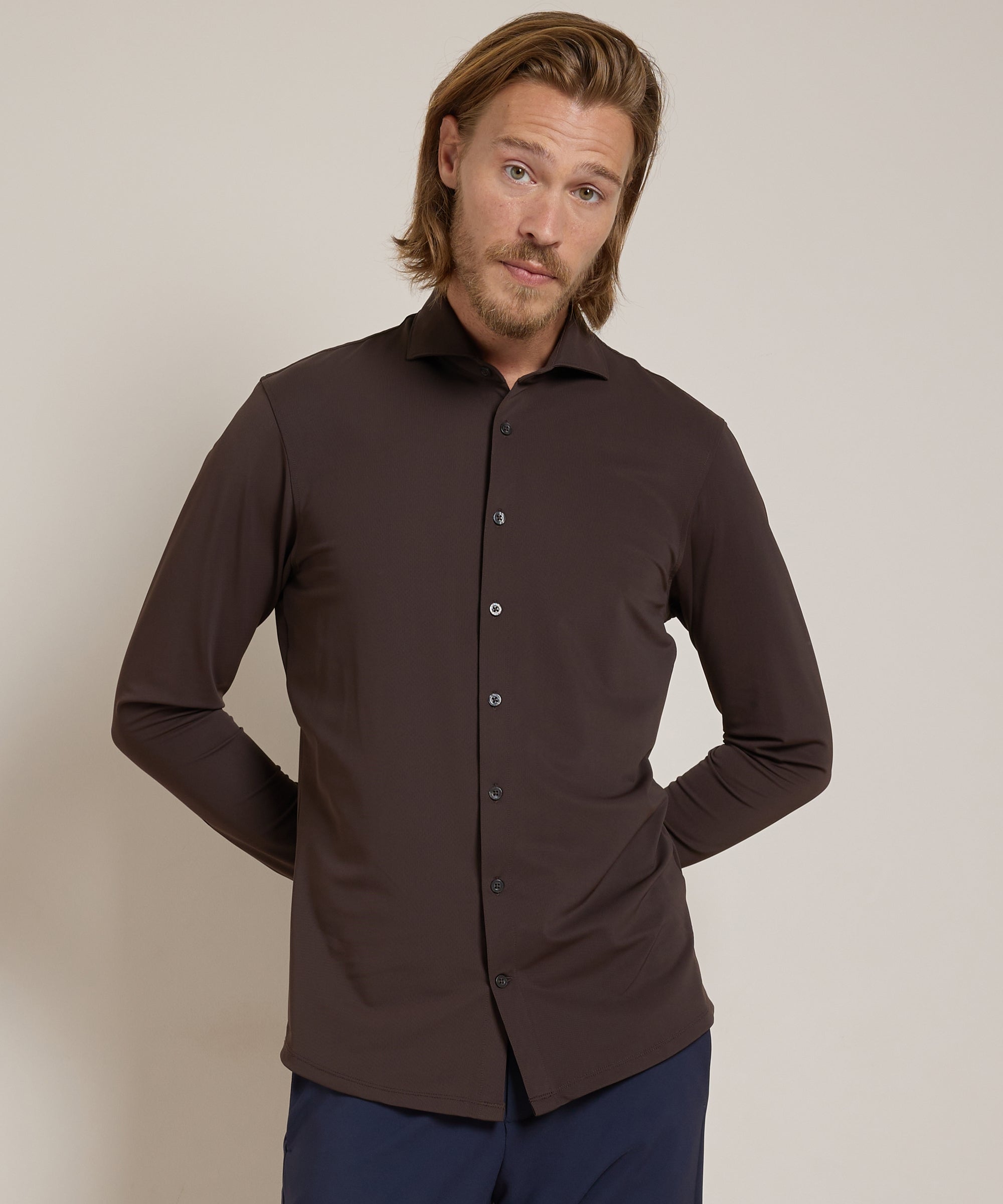 Heren Smart Casual Stretch Overhemd