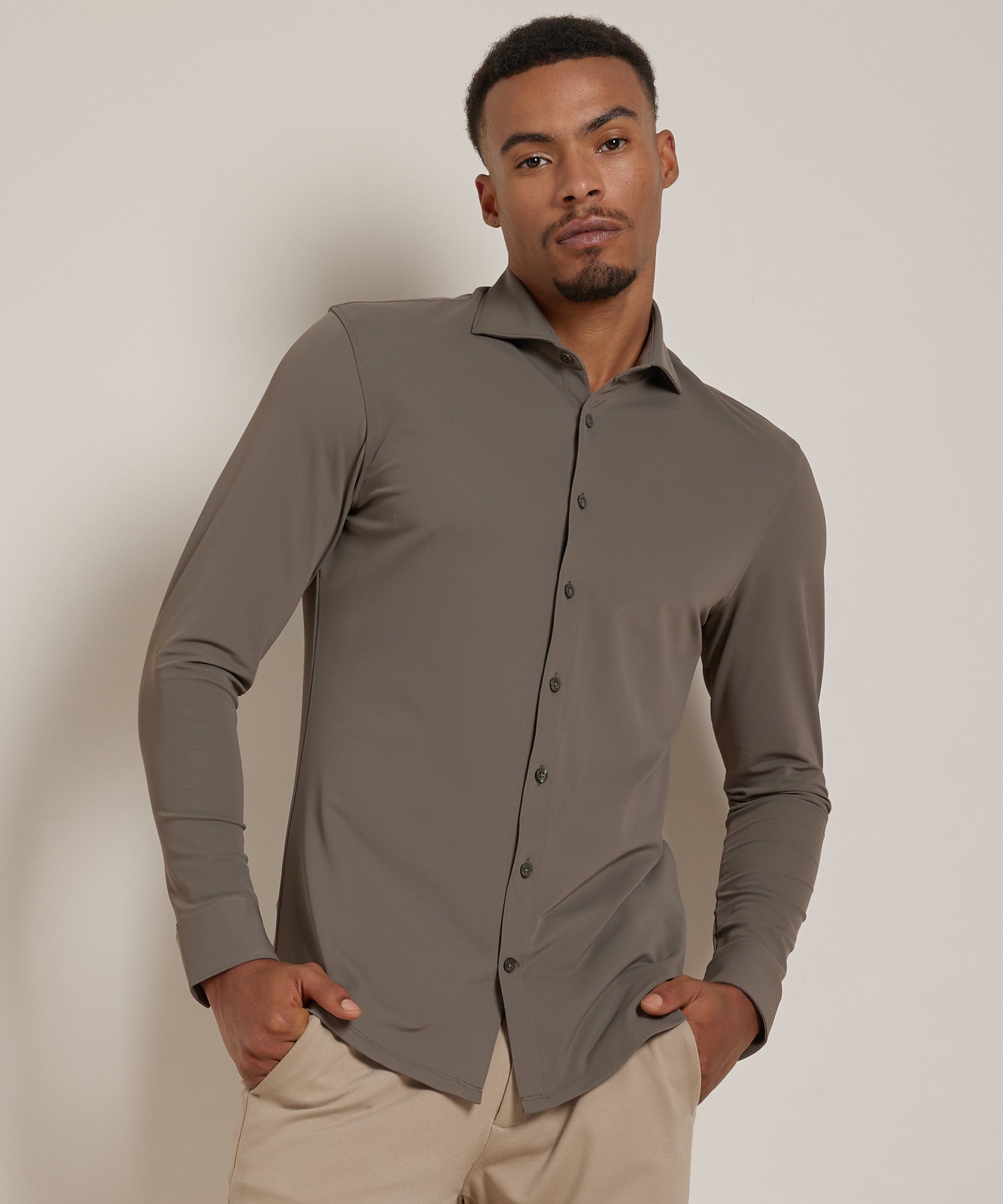 Heren Smart Casual Stretch Overhemd