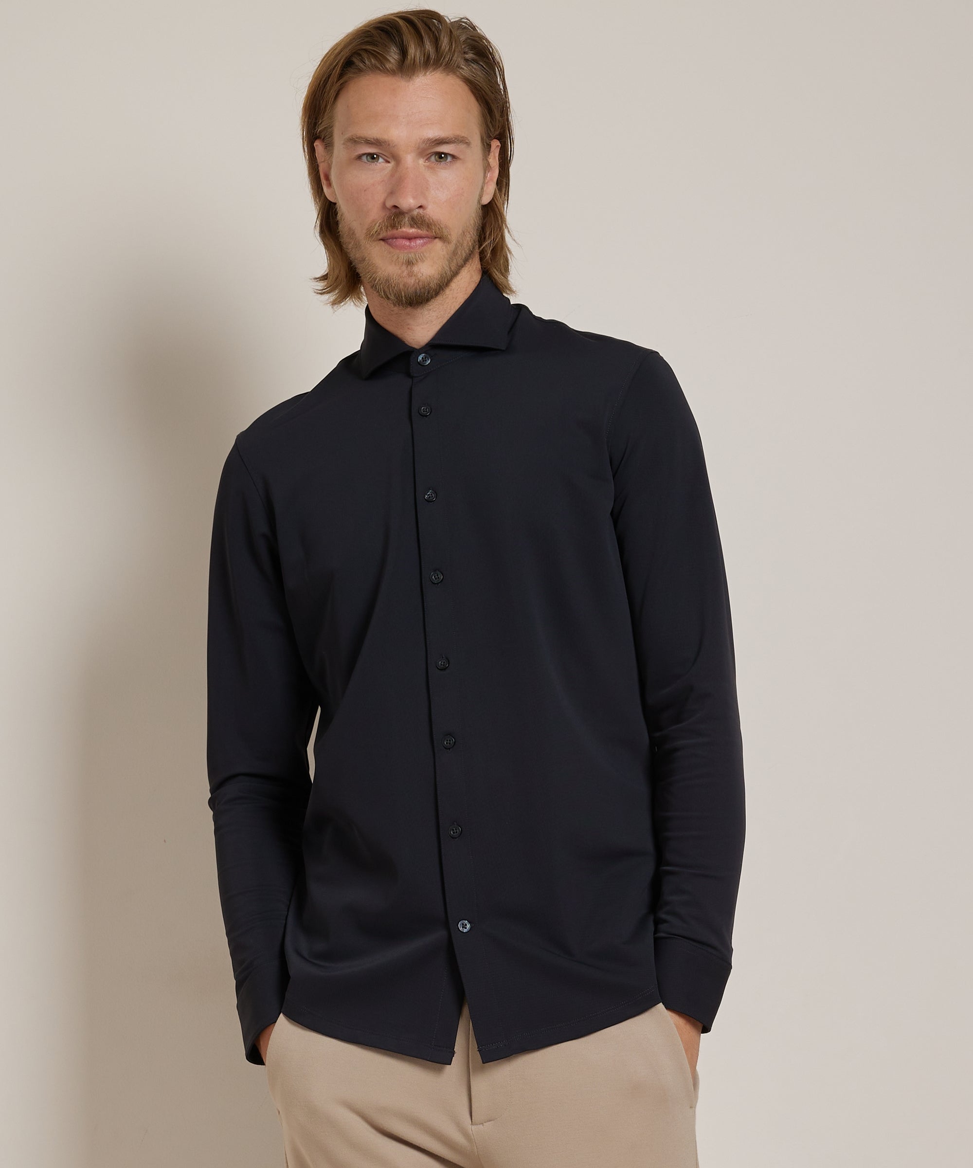Heren Smart Casual Stretch Overhemd