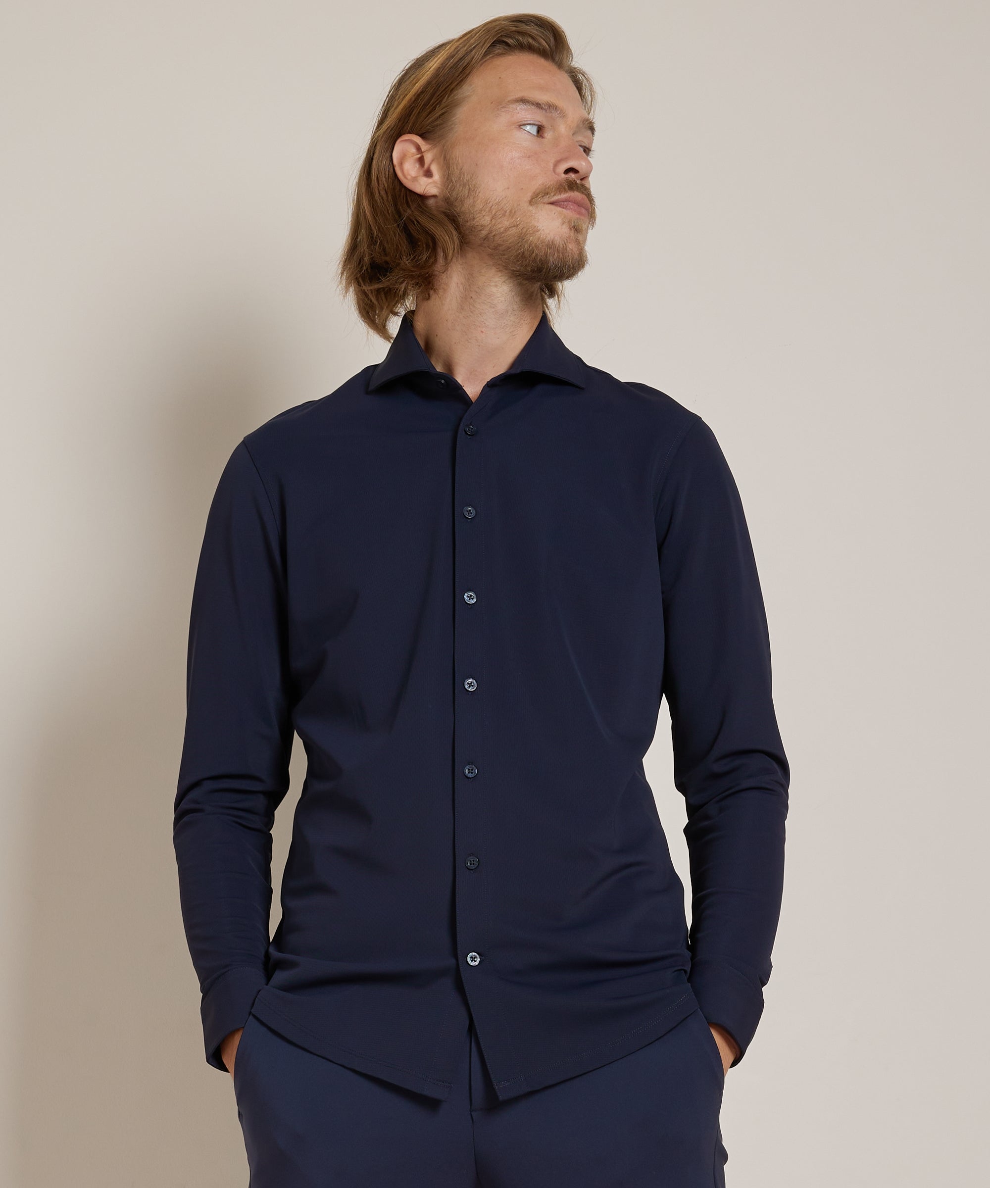 Heren Smart Casual Stretch Overhemd