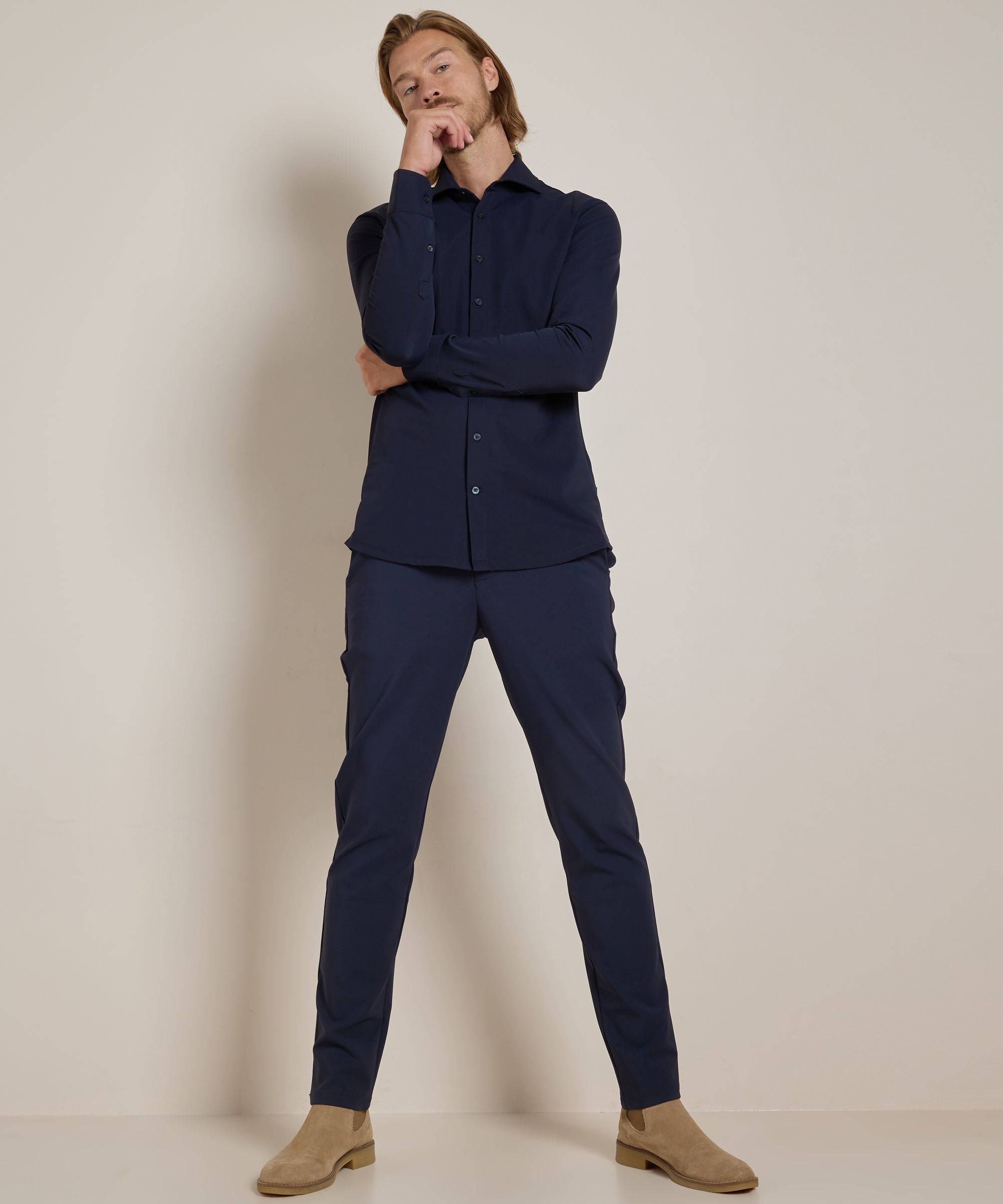 Heren Smart Casual Stretch Overhemd