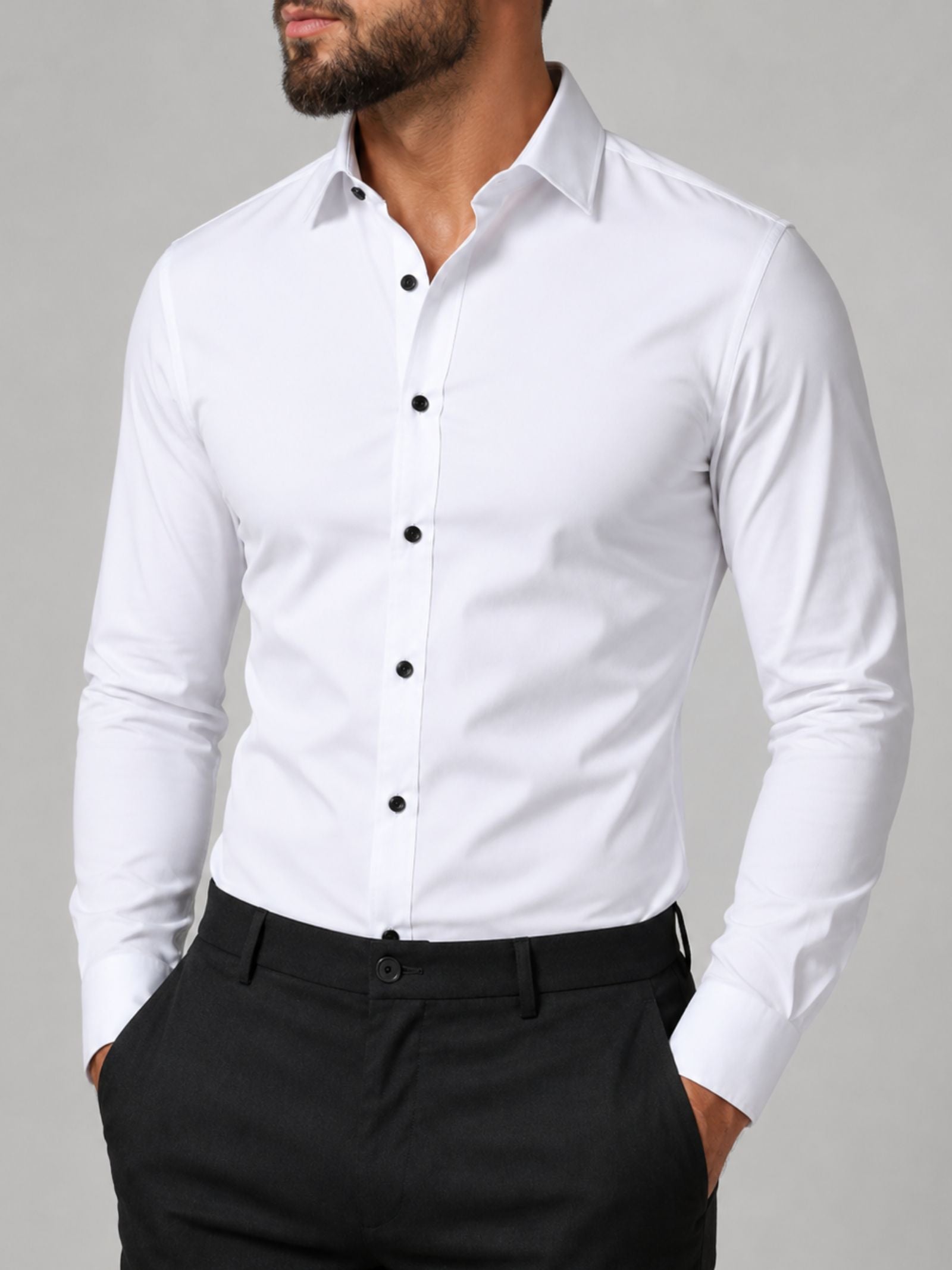 Heren Stretch Overhemd Bruiloft