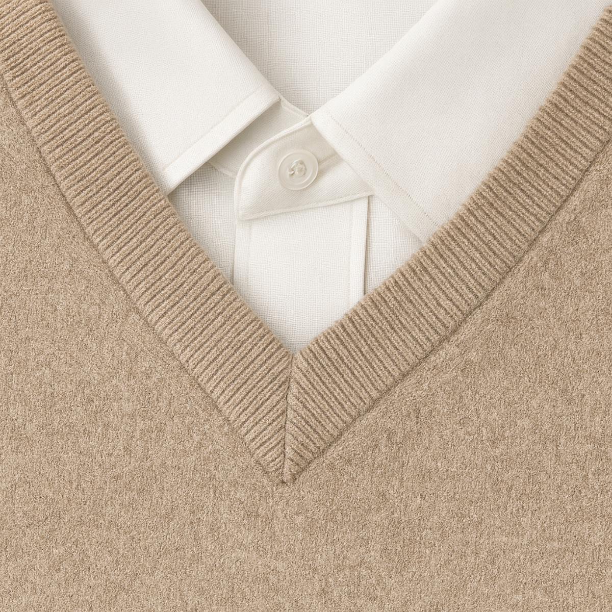 Regular Fit Long Sleeve V-Neck Sweater for Men