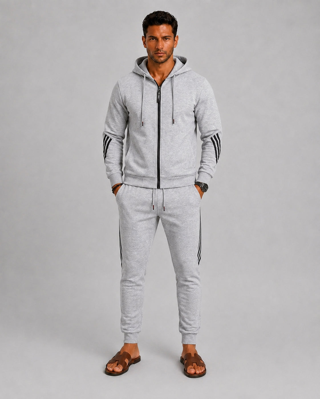 Men's Tracksuit with Zip in Cotton Blend