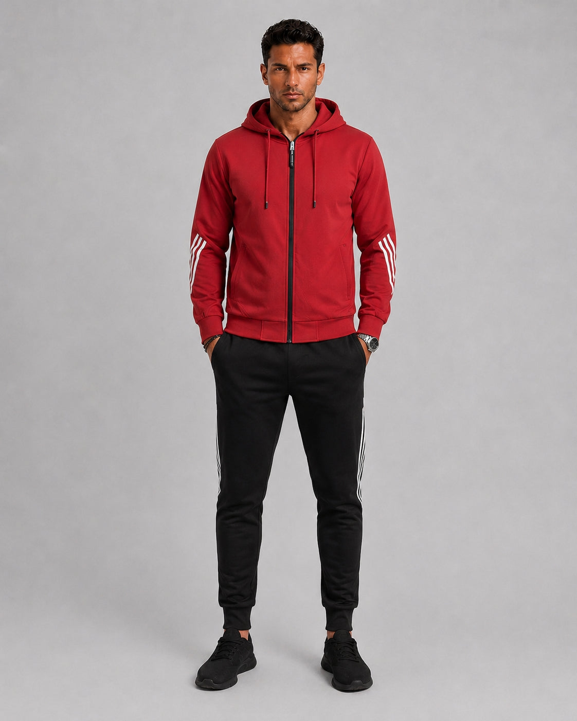 Men's Tracksuit with Zip in Cotton Blend