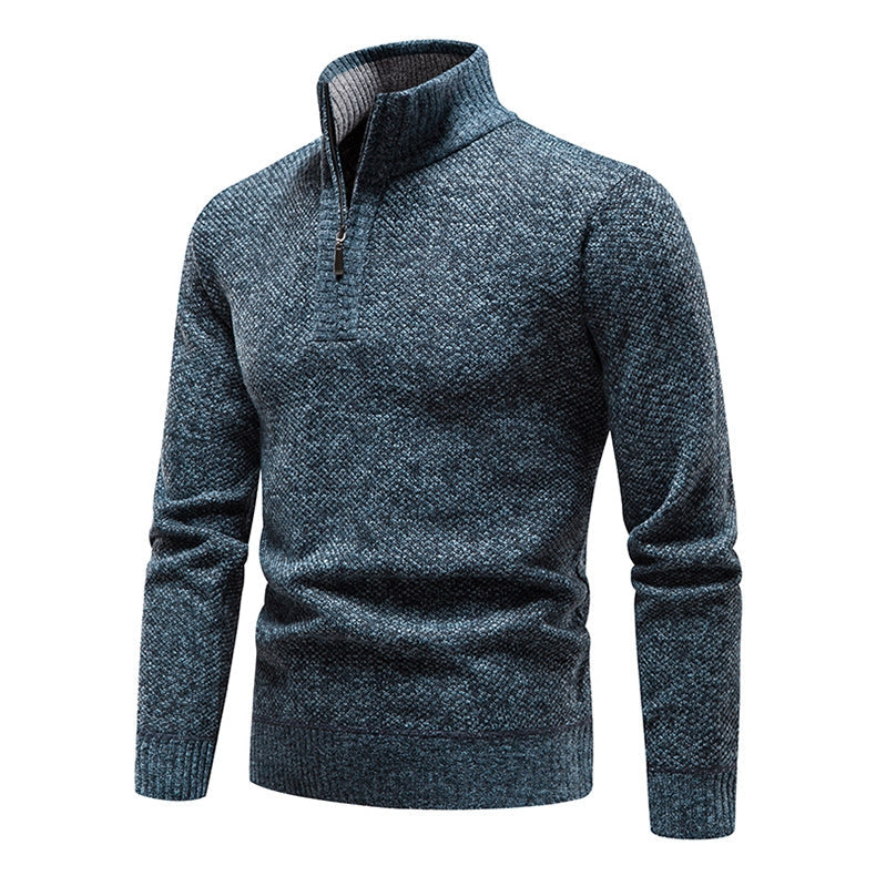 Men's Jumper with Half Zip and Knitted Style for a Casual Look