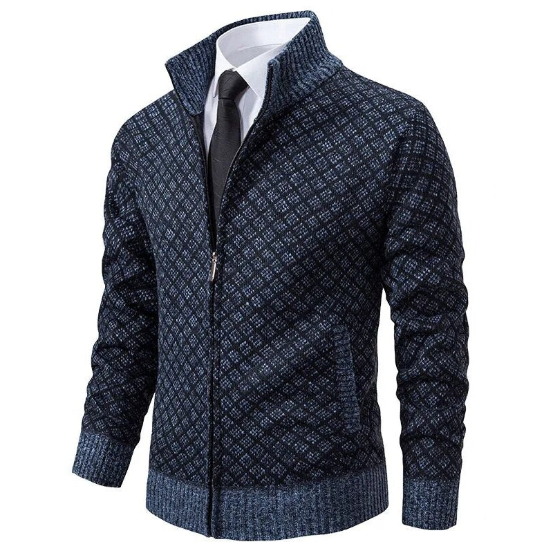 Men's Gilet with Geometric Pattern and Zip for a Stylish Look