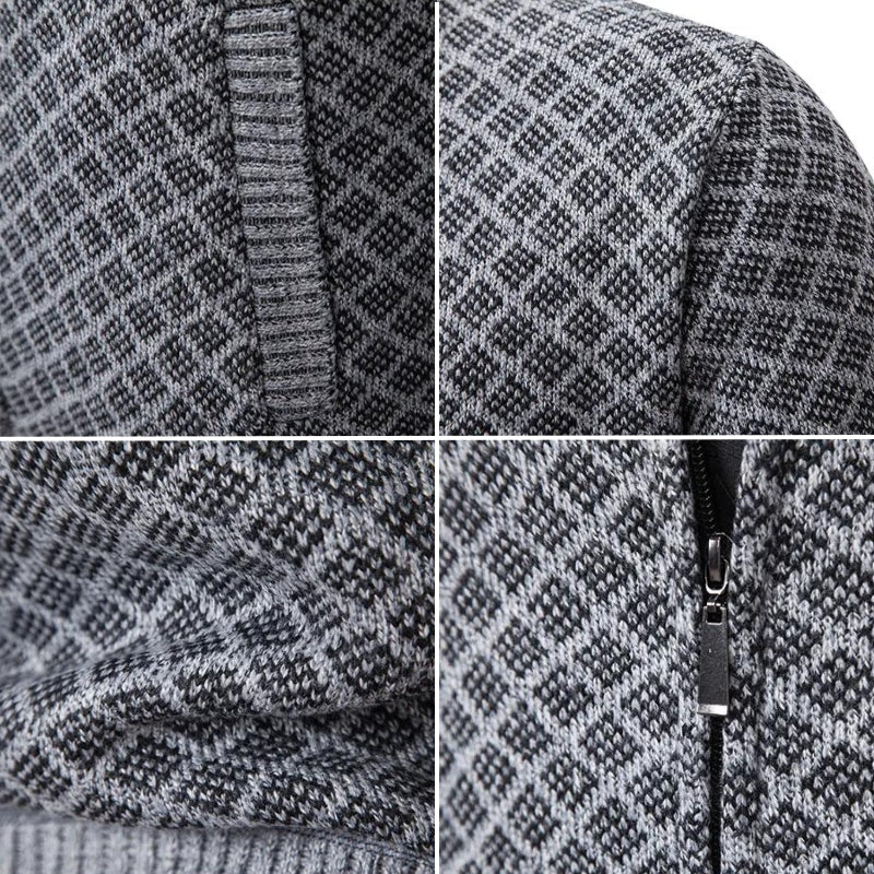 Men's Gilet with Geometric Pattern and Zip for a Stylish Look