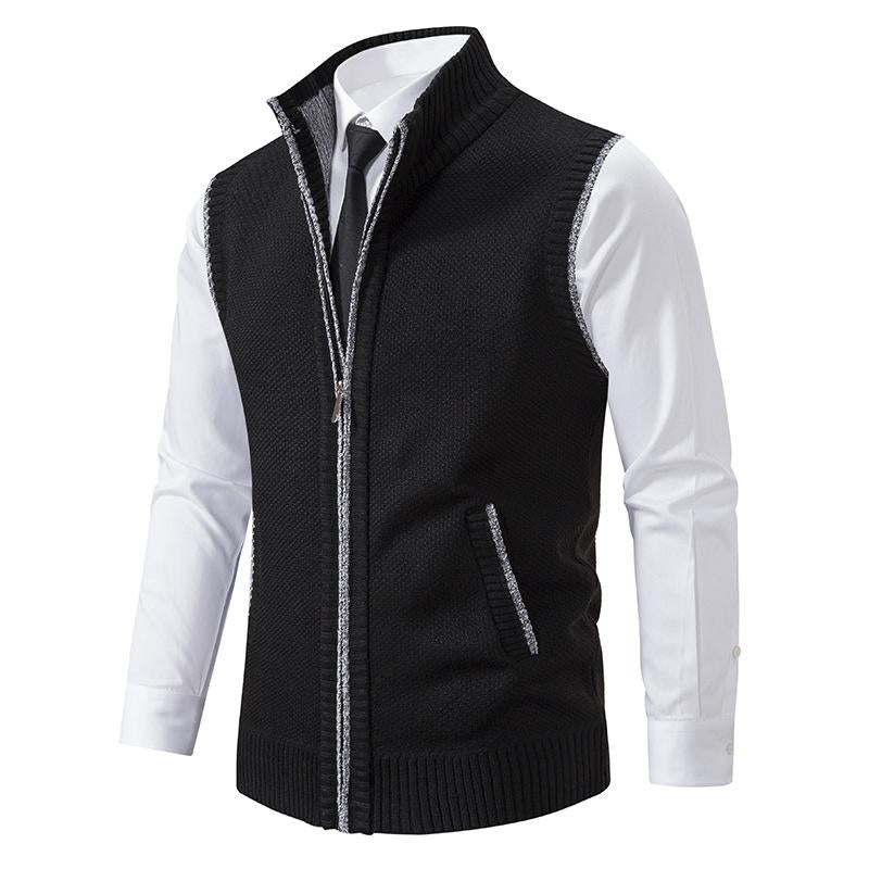 Men's High Collar Soft Wool Gilet for a Stylish Look