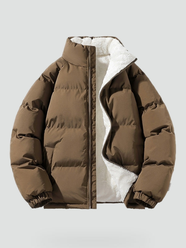 Men's Winter Jacket with Fleece Lining and Waterproof Material