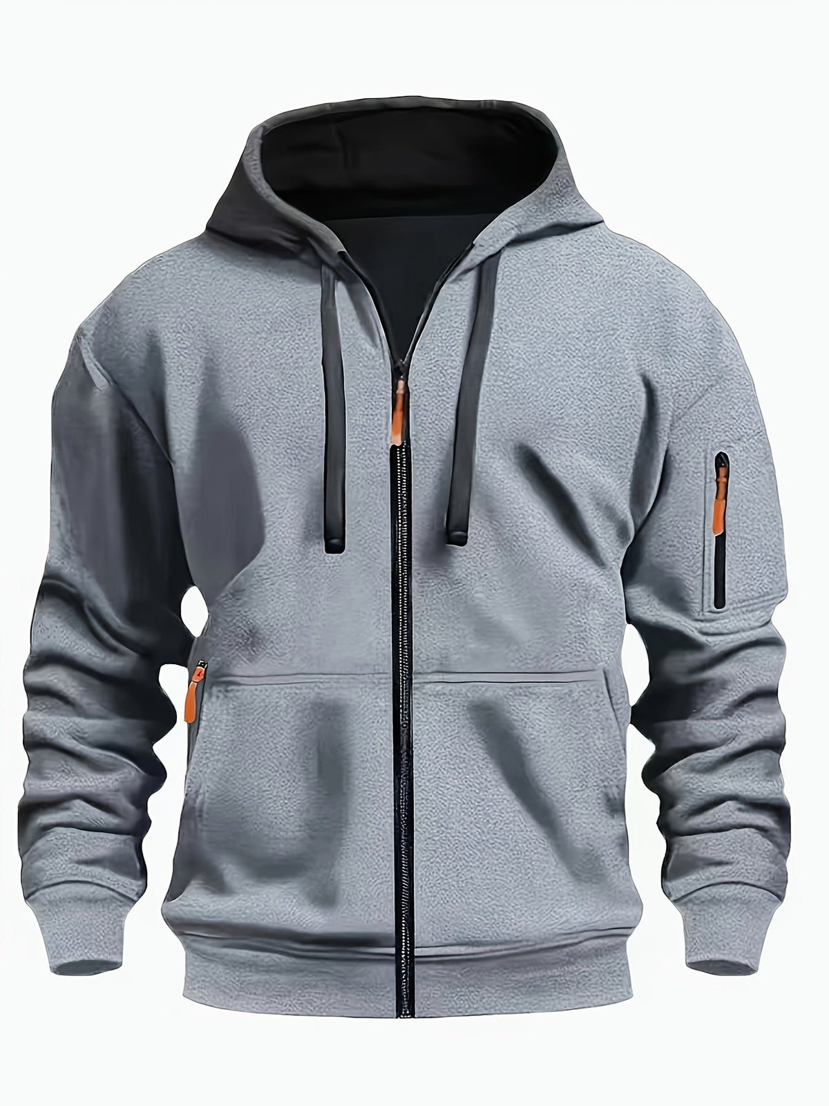 Men's Zip-Up Hoodie with Side Pocket