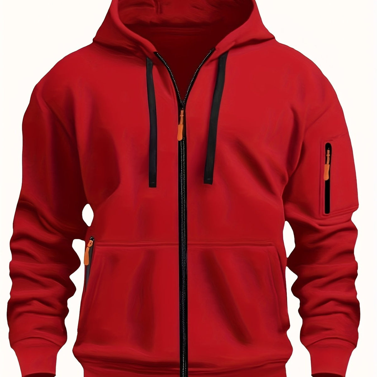 Men's Zip-Up Hoodie with Side Pocket