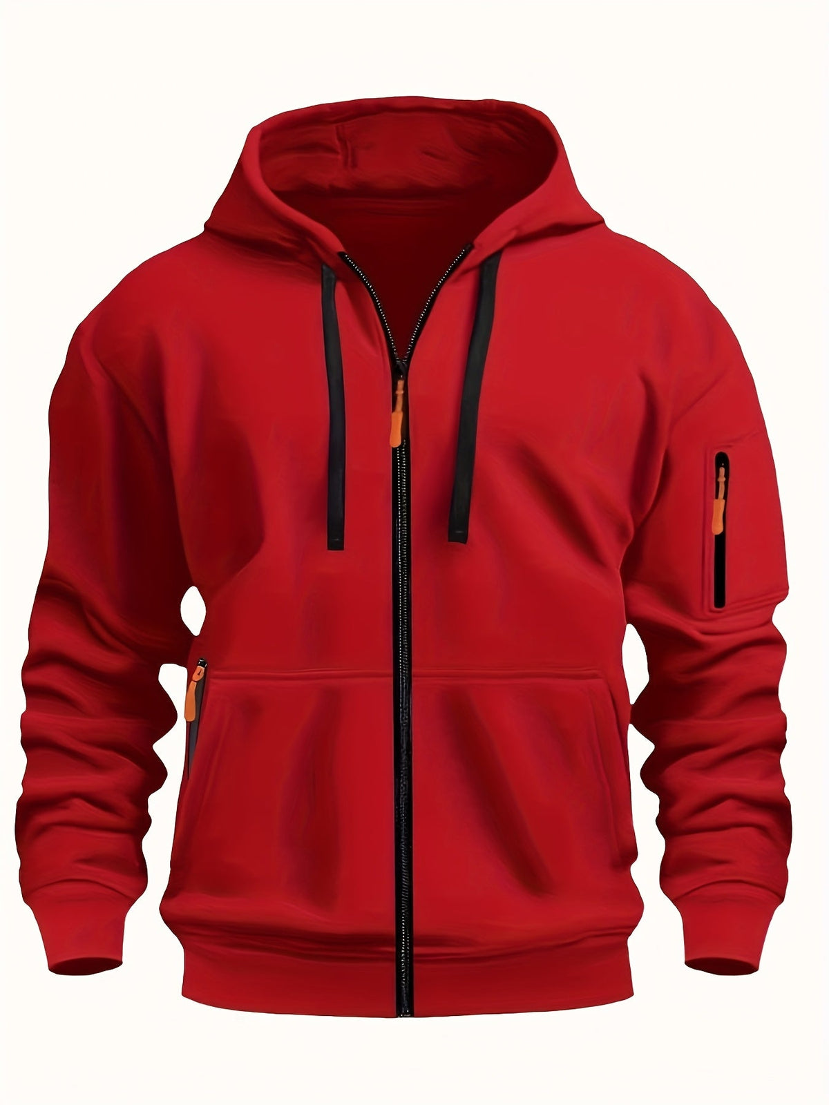 Men's Zip-Up Hoodie with Side Pocket