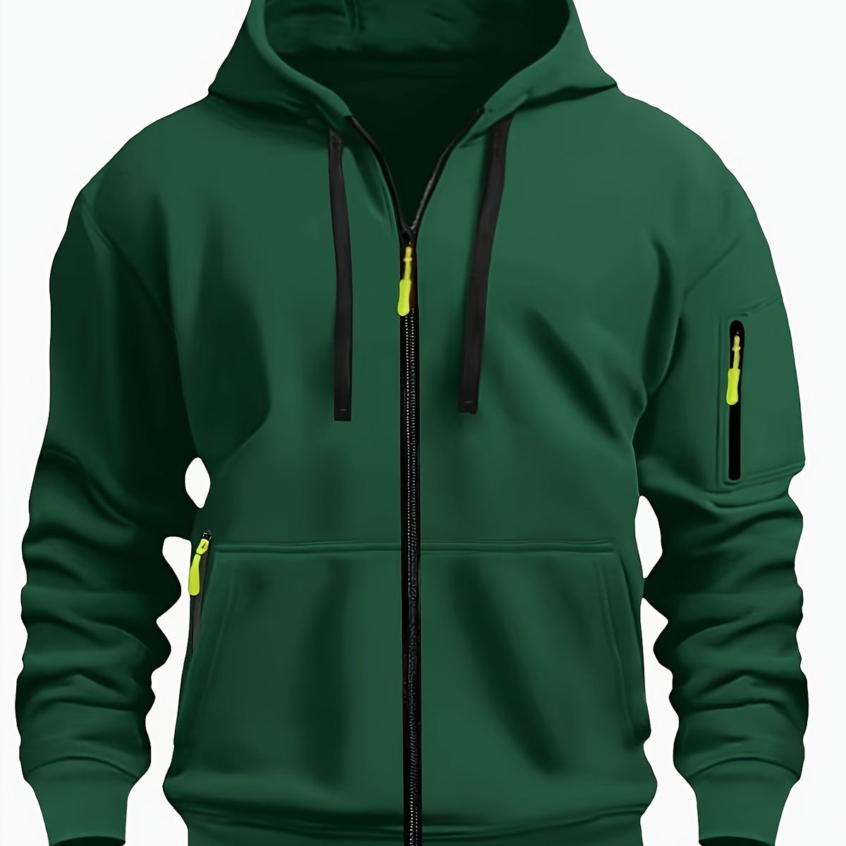 Men's Zip-Up Hoodie with Side Pocket