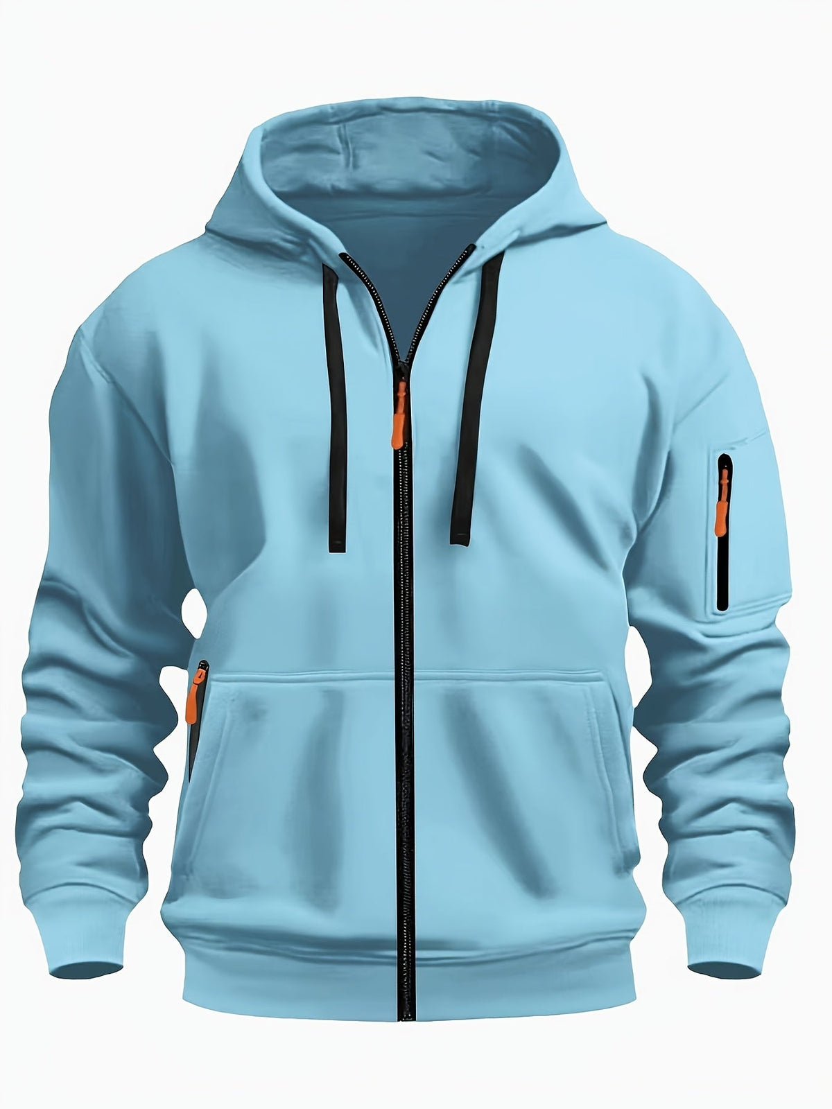 Men's Zip-Up Hoodie with Side Pocket