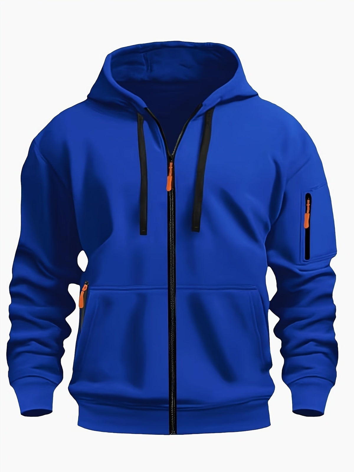 Men's Zip-Up Hoodie with Side Pocket