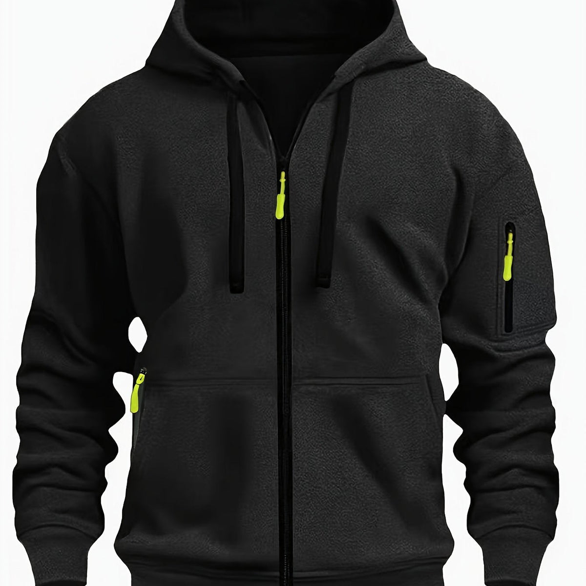 Men's Zip-Up Hoodie with Side Pocket