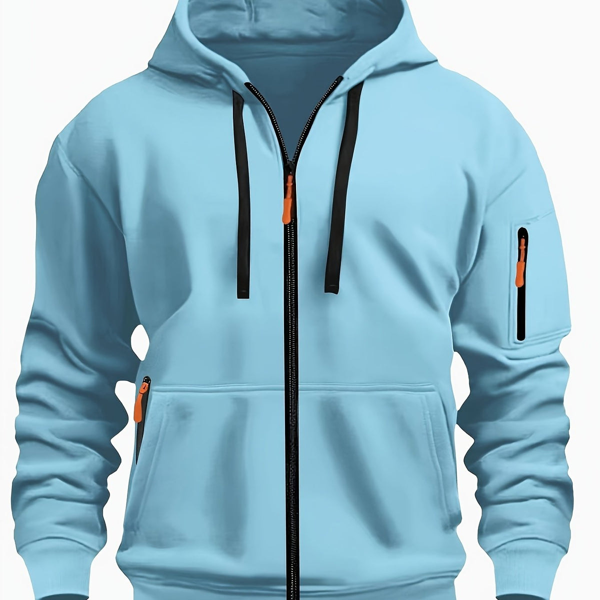 Men's Zip-Up Hoodie with Side Pocket
