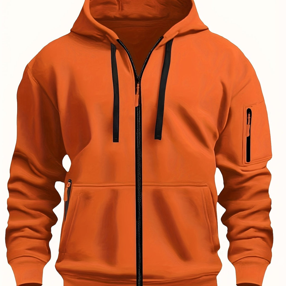 Men's Zip-Up Hoodie with Side Pocket